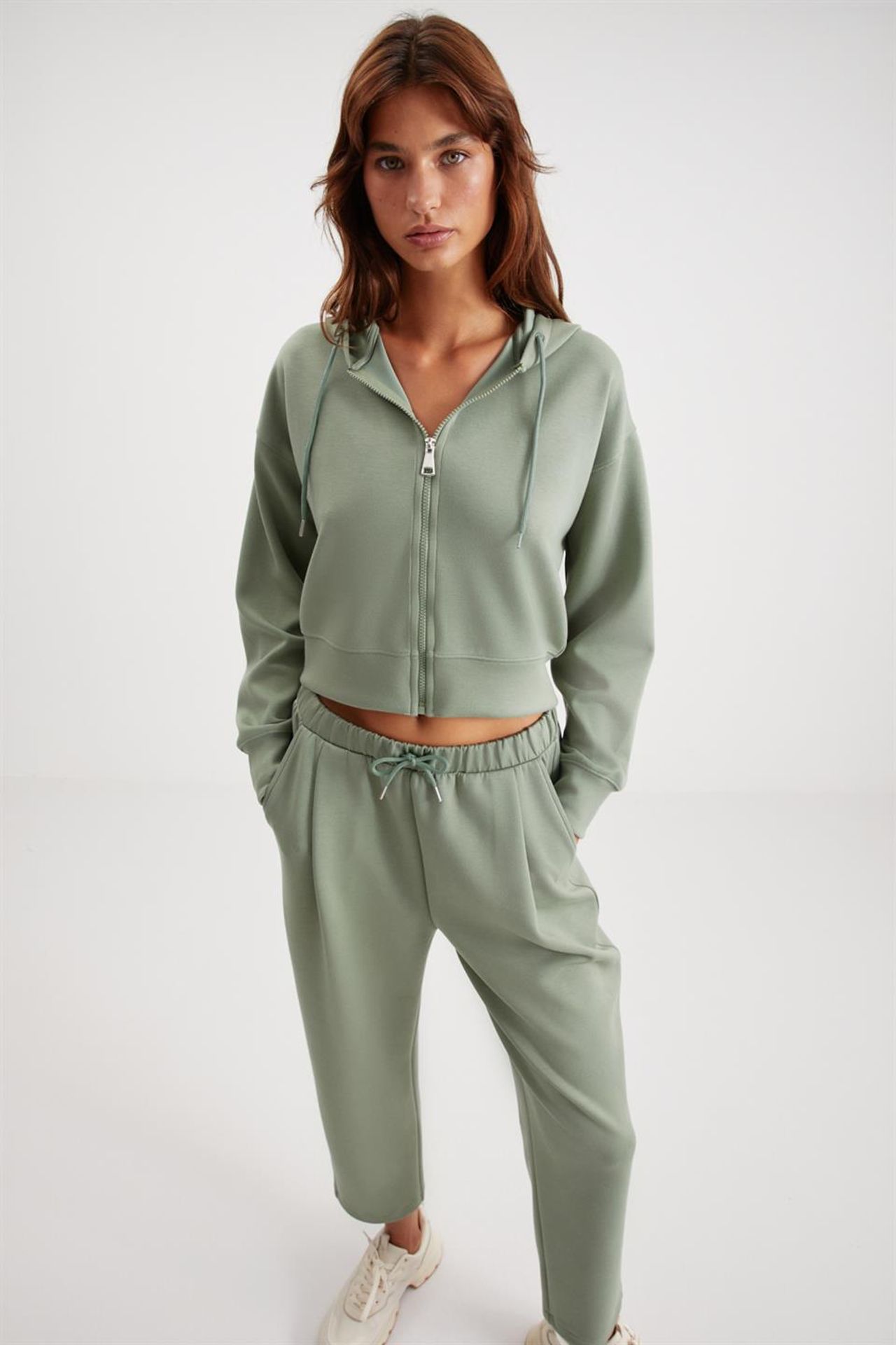 GRIMELANGE Hooded Crop Zip Sweatshirt 3