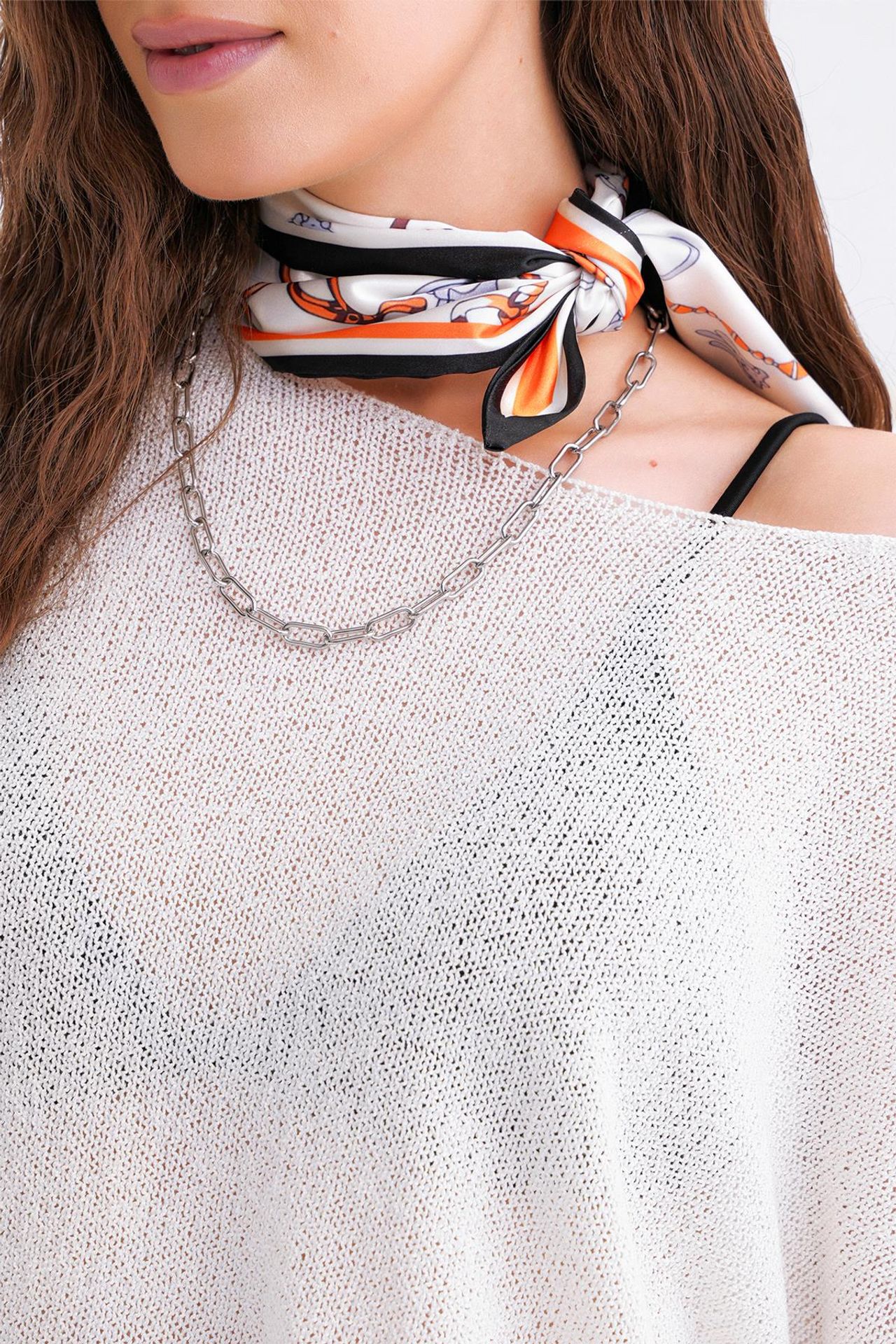 MIXRAY Oversized Boat Neck Knit Sweater 5