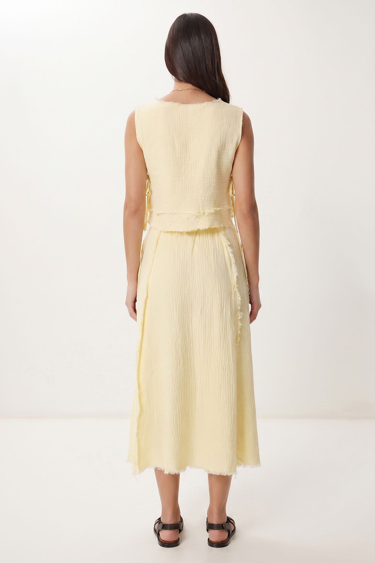 ISTANBUL Cotton Sleeveless Blouse And Midi Skirt Set 6