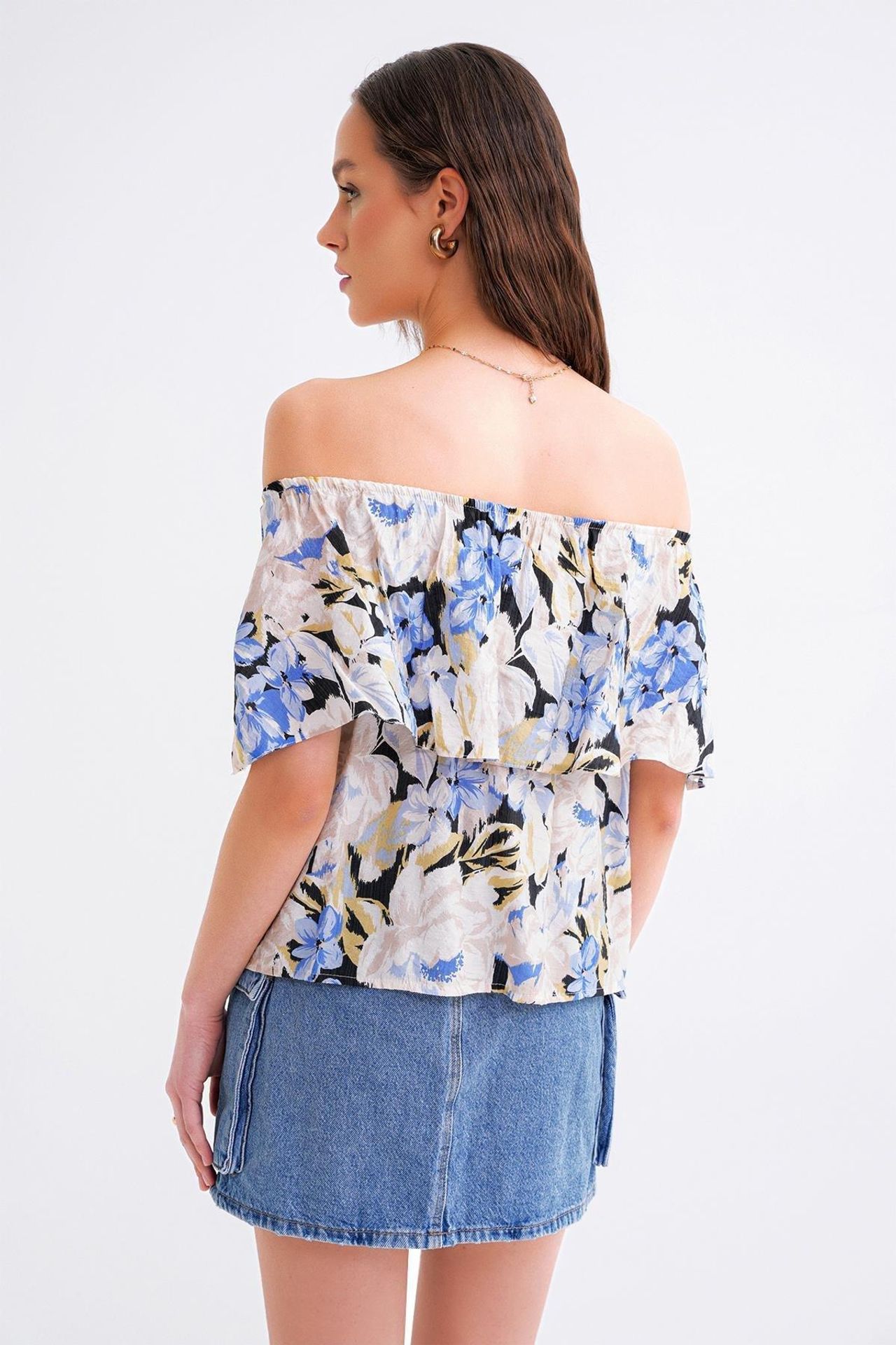 Mixray Floral Print Off Shoulder Blouse 6
