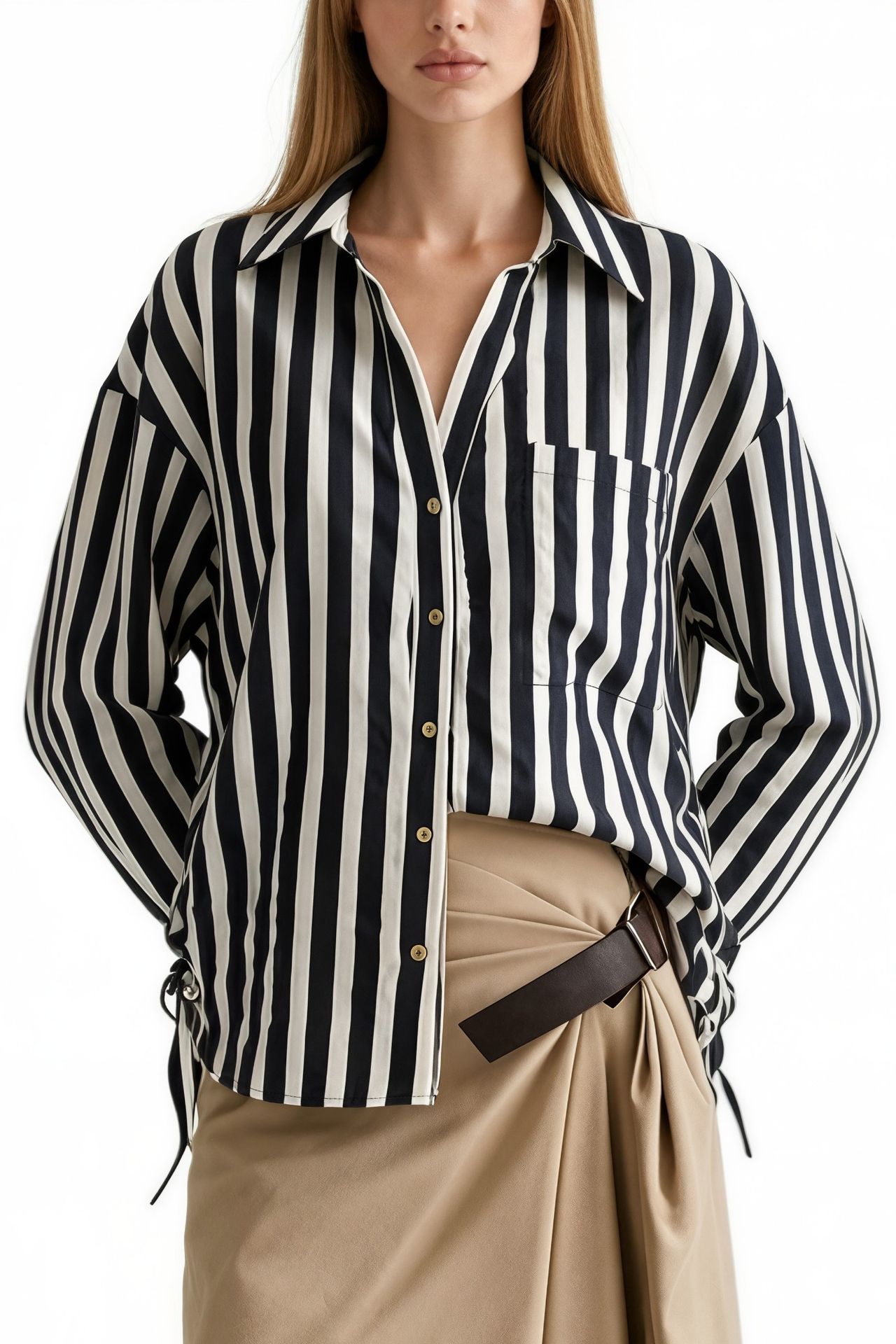 BUSEM Striped Woven Button-front Shirt 2