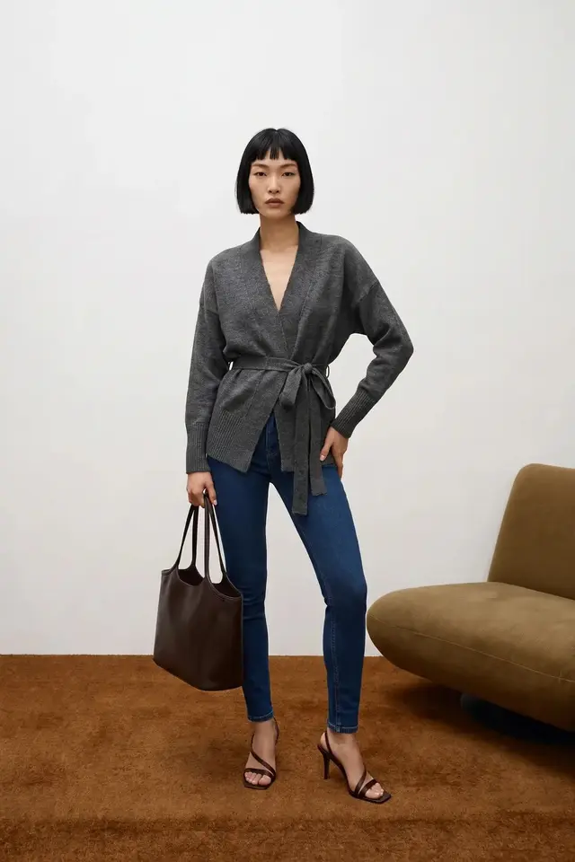 MY FASHION Normal Kesim Açık Ön Örgü Hırka