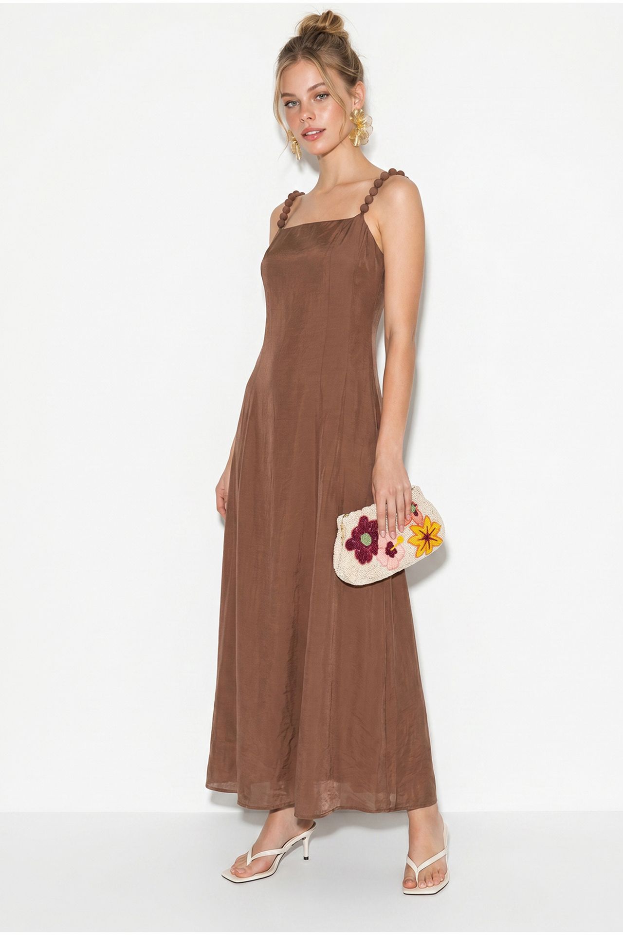 LUCCI Sleeveless A-line Maxi Dress With Square Neckline 2