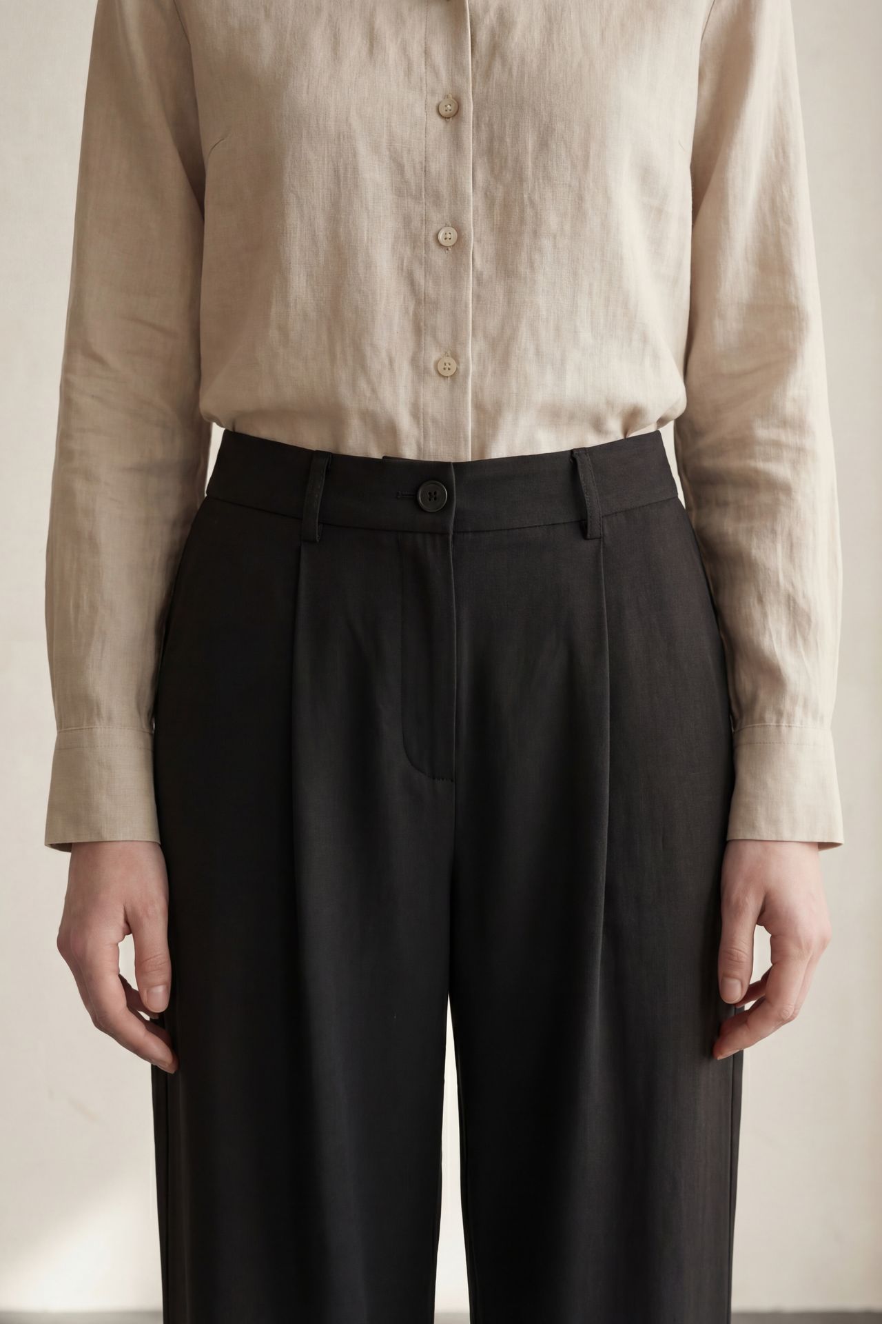 MY FASHION Comfort Pleated Straight Leg Trousers 4