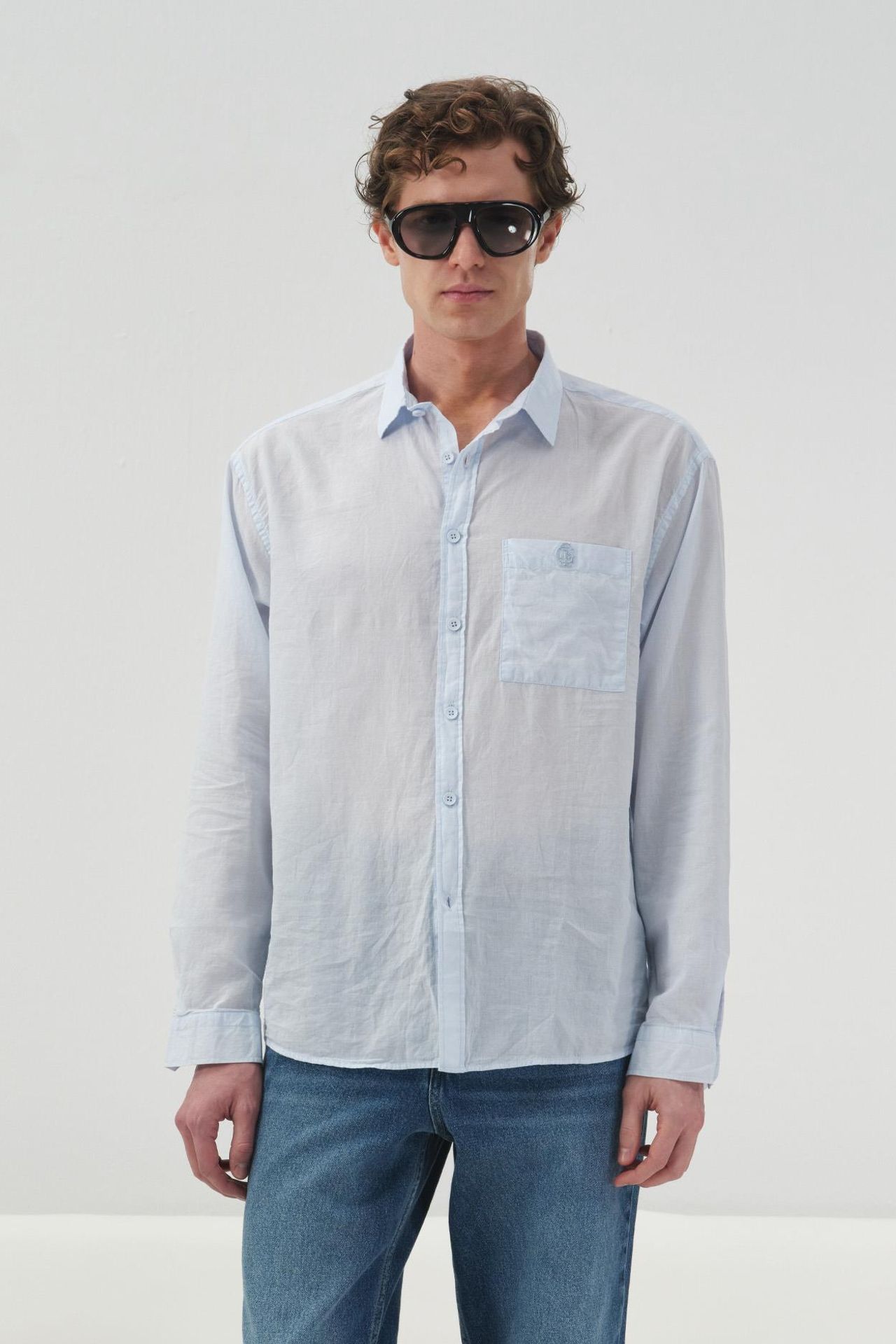 GIESTO Men's Cotton Poplin Long Sleeve Shirt 1
