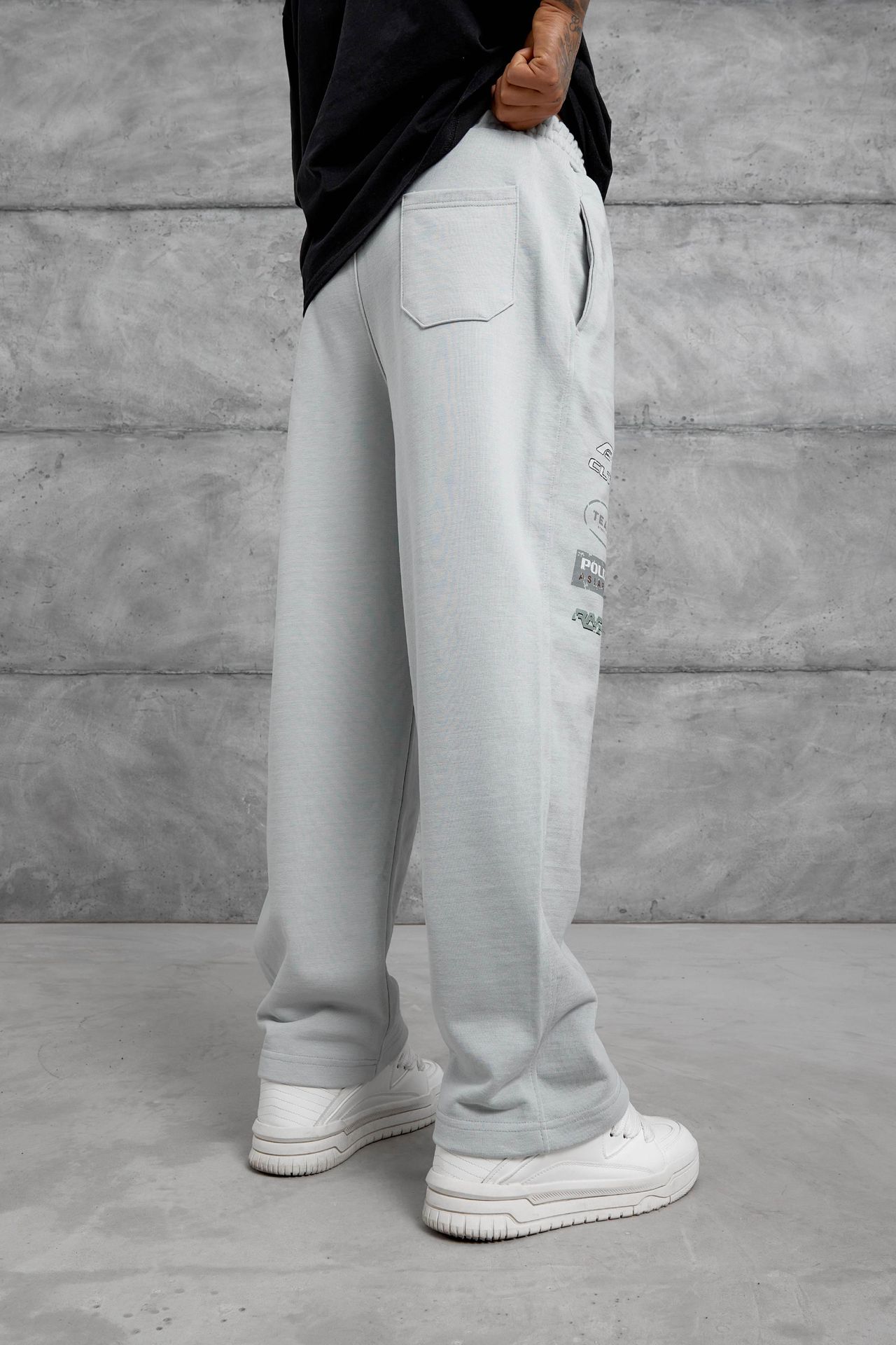 NOMARC Geniş Paça Yazı Baskılı Jogger 5