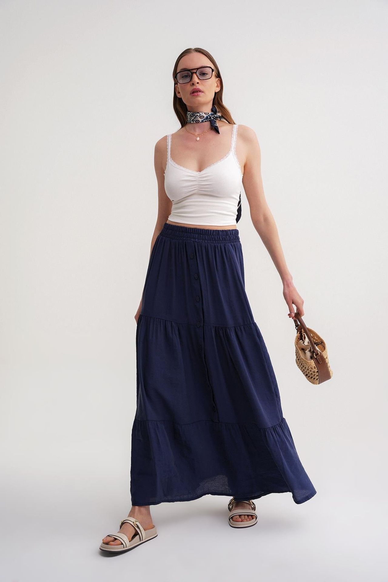 Mixray High Waist Maxi Skirt 5