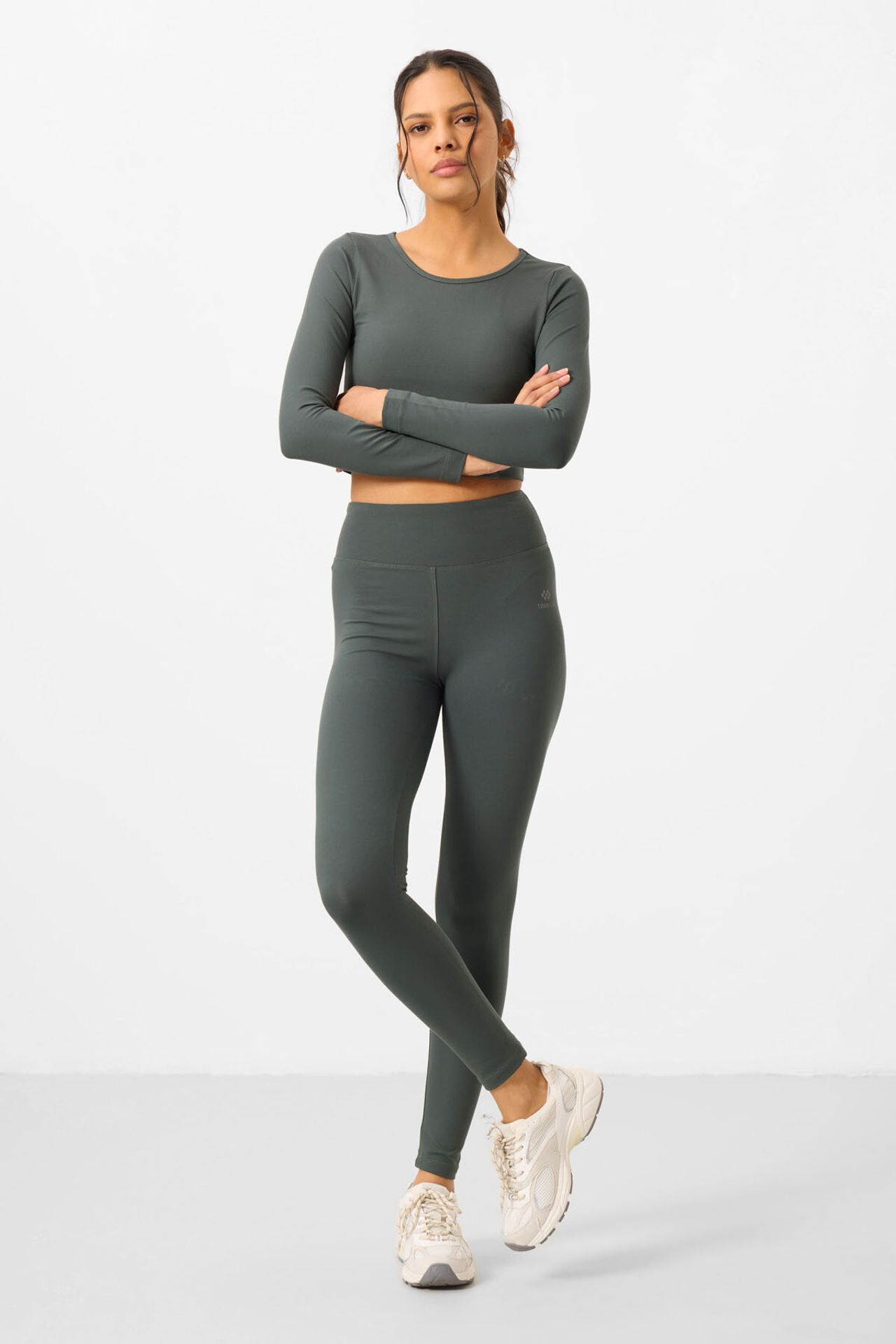 TOMMY Cotton Elastane Crop T-Shirt And Leggings Set 2