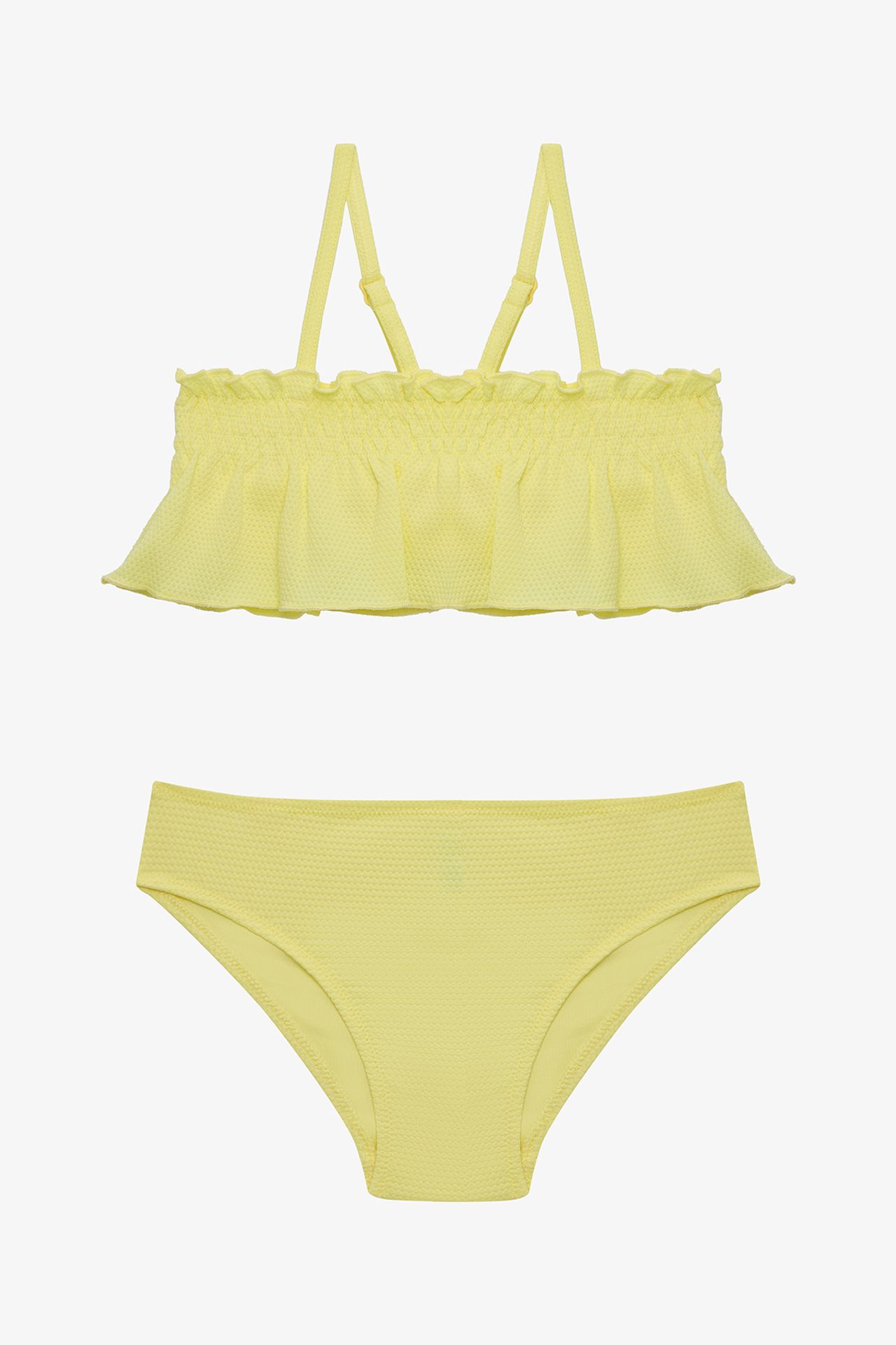 PENTI Girls' Lilly Lemon Ruffled Bandeau Bikini Set 1