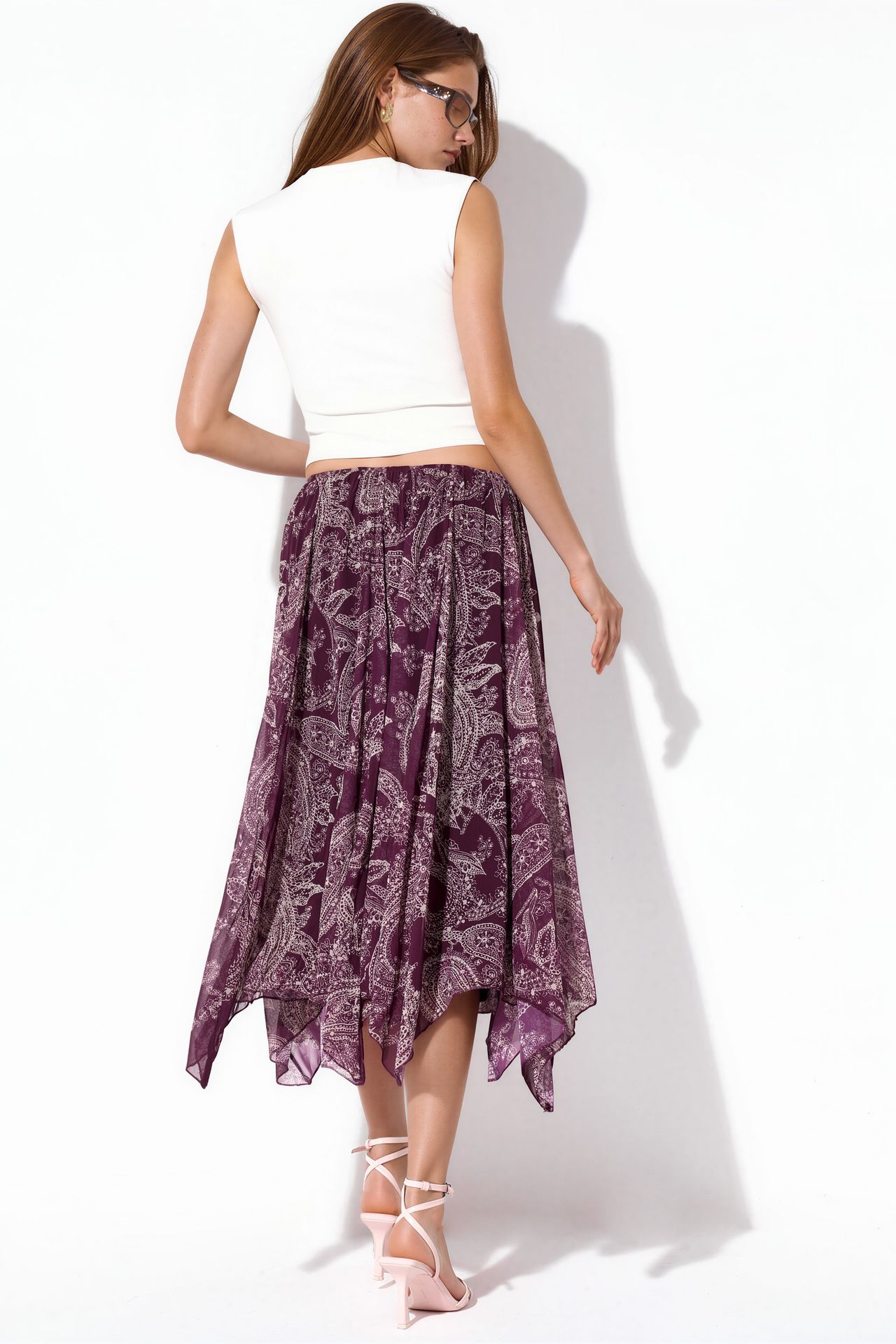 BDART High Waist A-Line Midi Skirt in Paisley Print 3