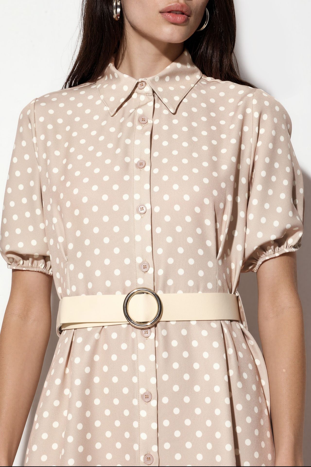 BDART Polka Dot Belted Midi Shirt Dress 4
