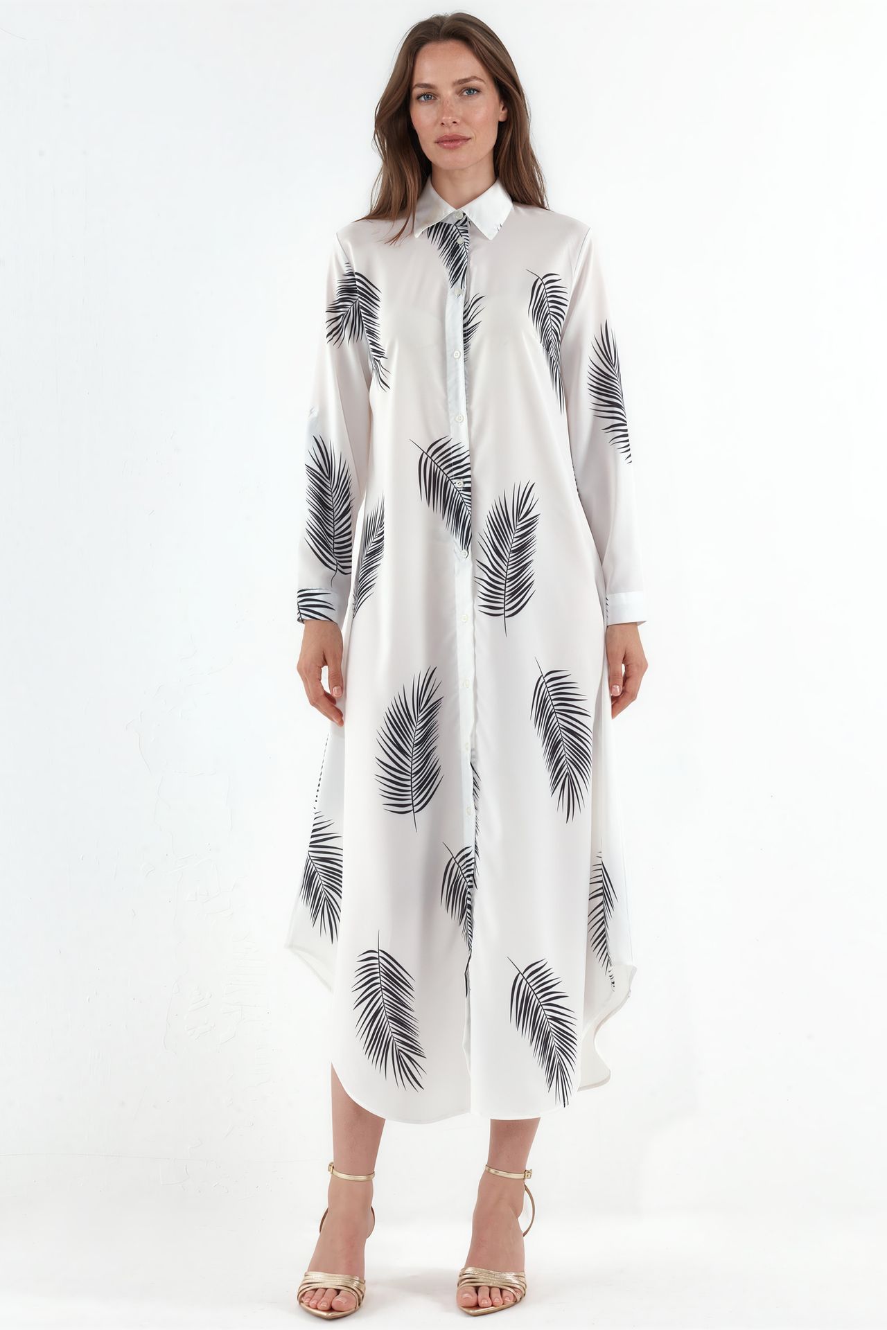 MSN Text Print Maxi Shirt Dress 4