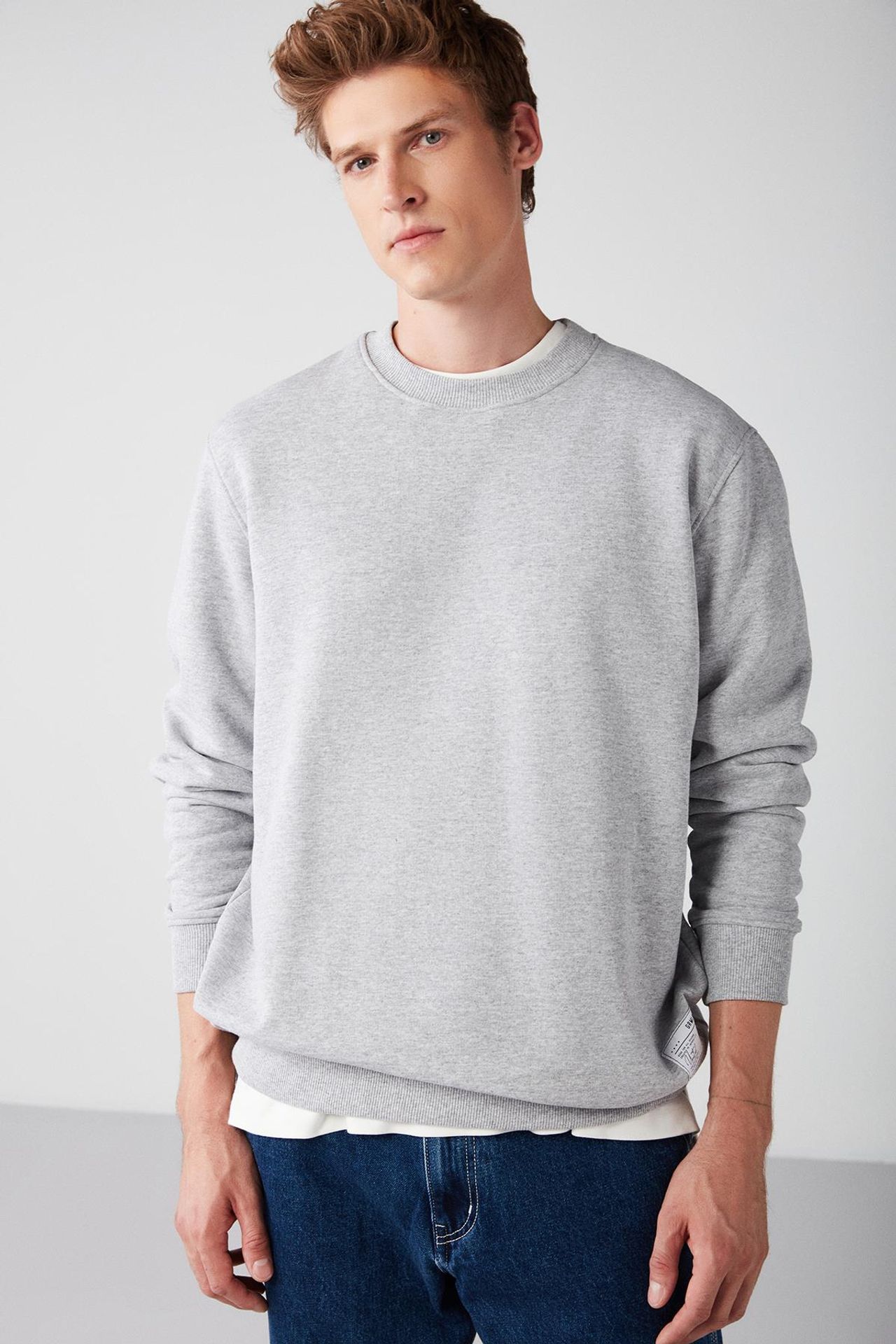 GRIMELANGE Bisiklet Yaka Nervürlü Sweatshirt 3
