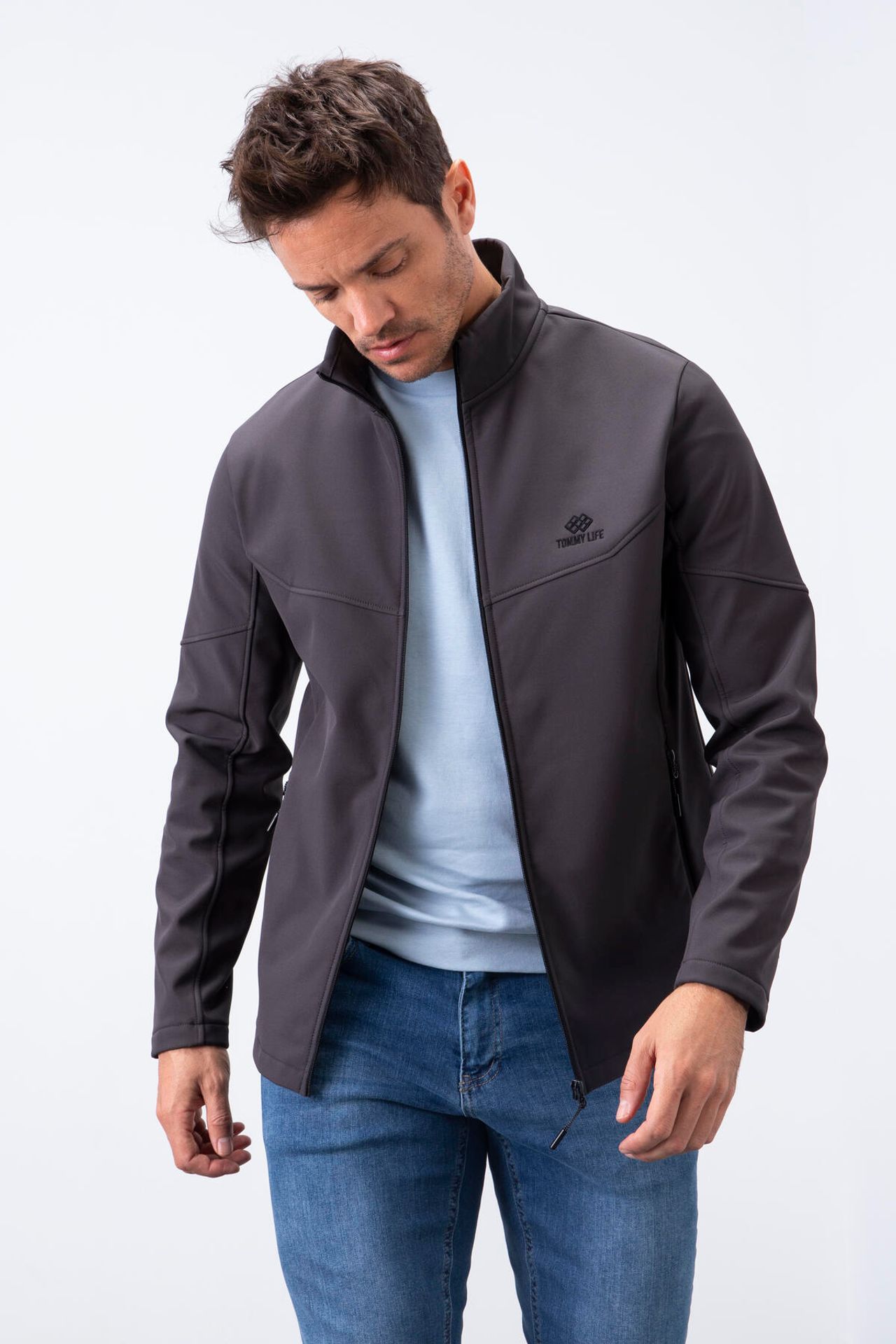 TOMMY Men's Solid Scuba Zip-Front Jacket 3