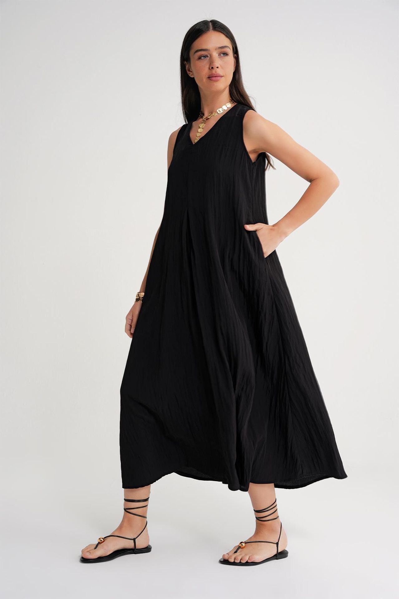 Mixray V-Neck Maxi Dress 3