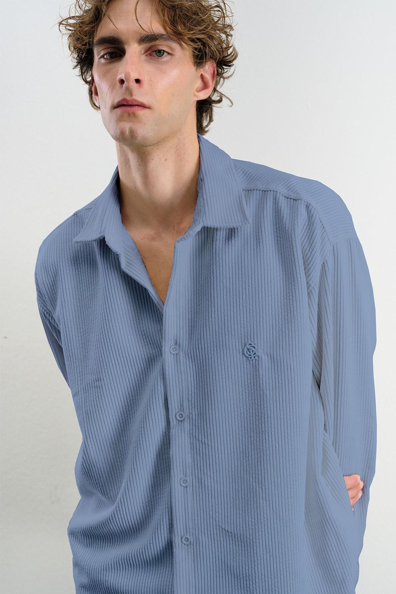 GIESTO Oversized Velvet Shirt 1
