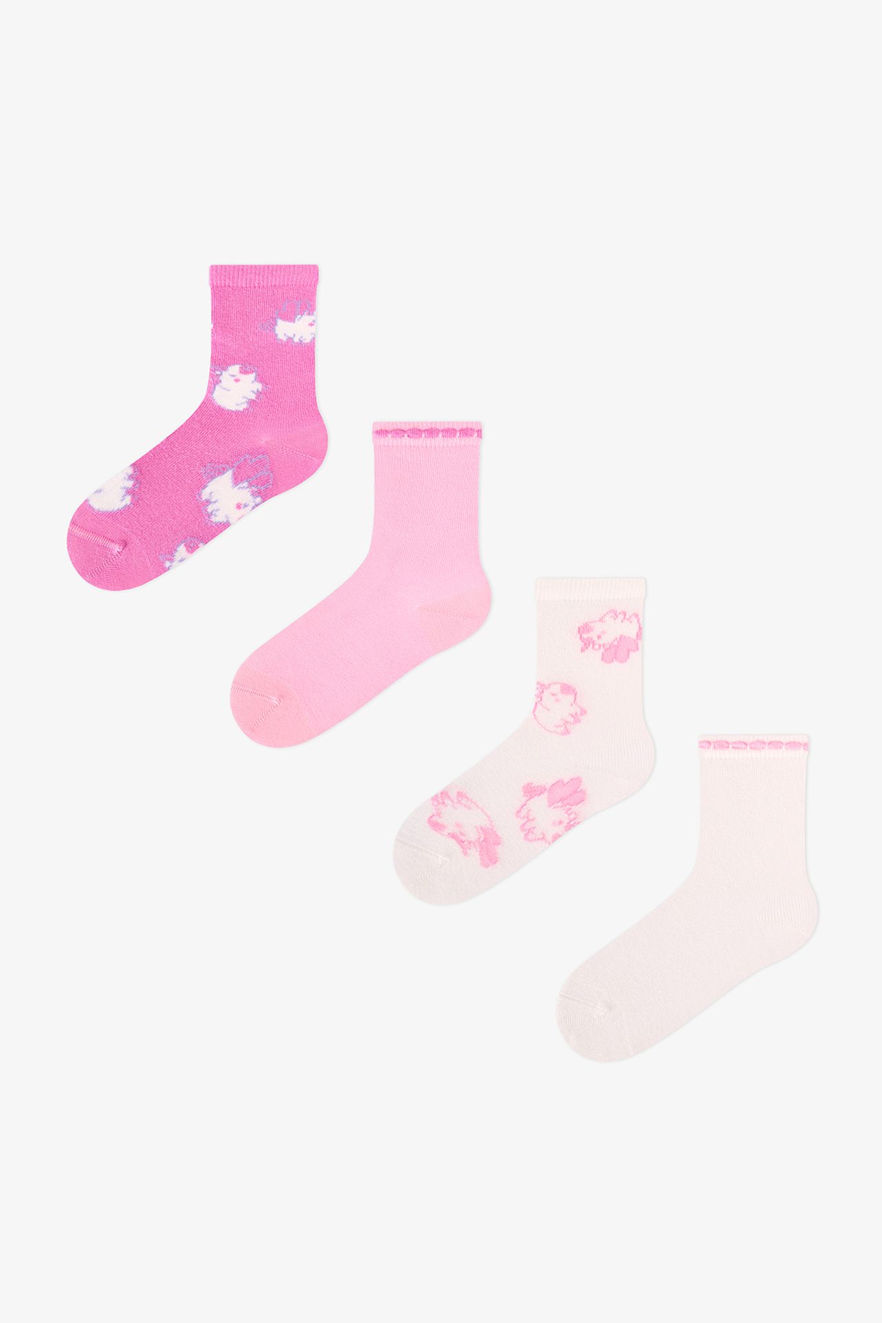 PENTI Girls' Capycorn Unicorn Pattern 2-Pack Crew Socks 1