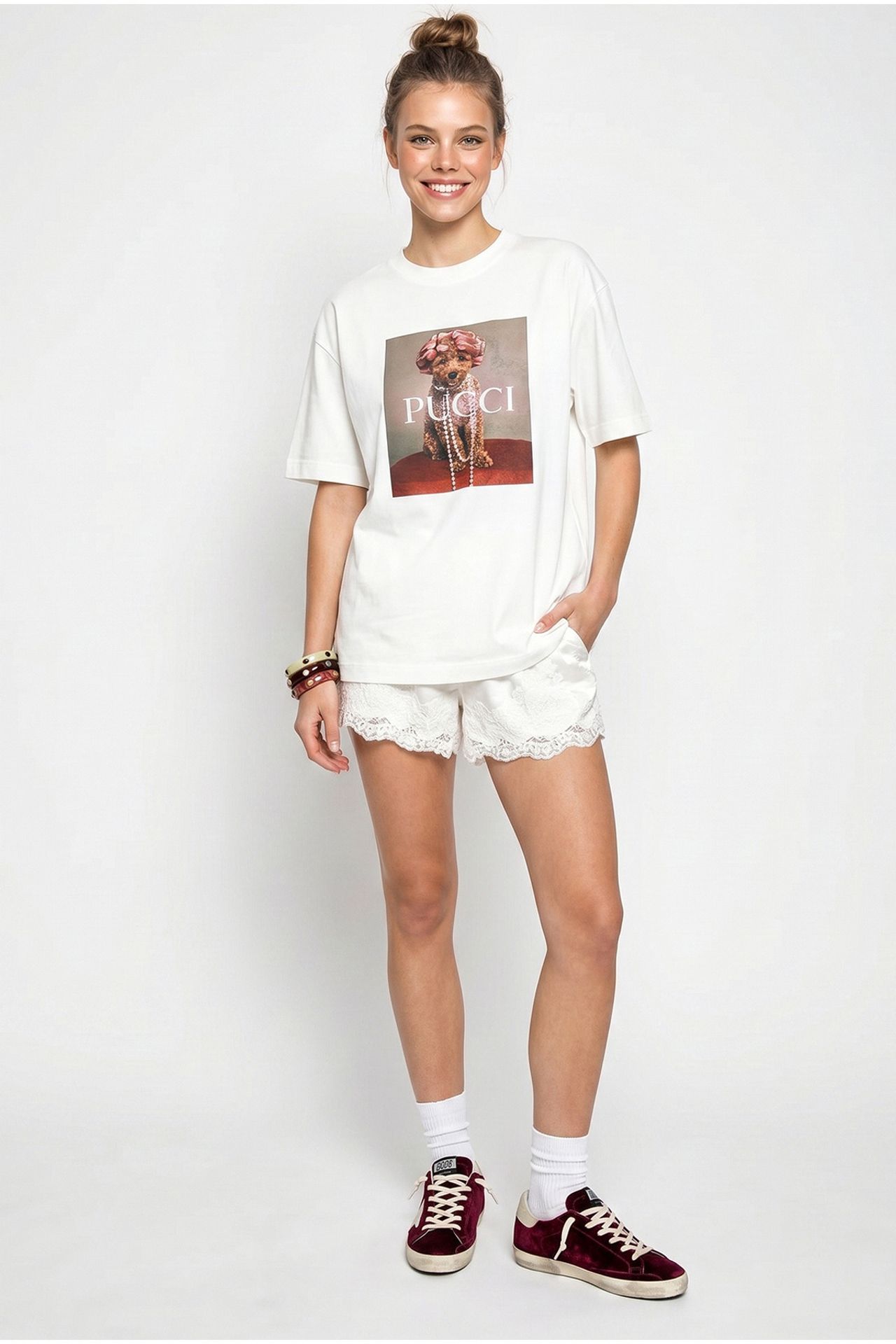 LUCCI Oversized Printed Cotton T-Shirt 4