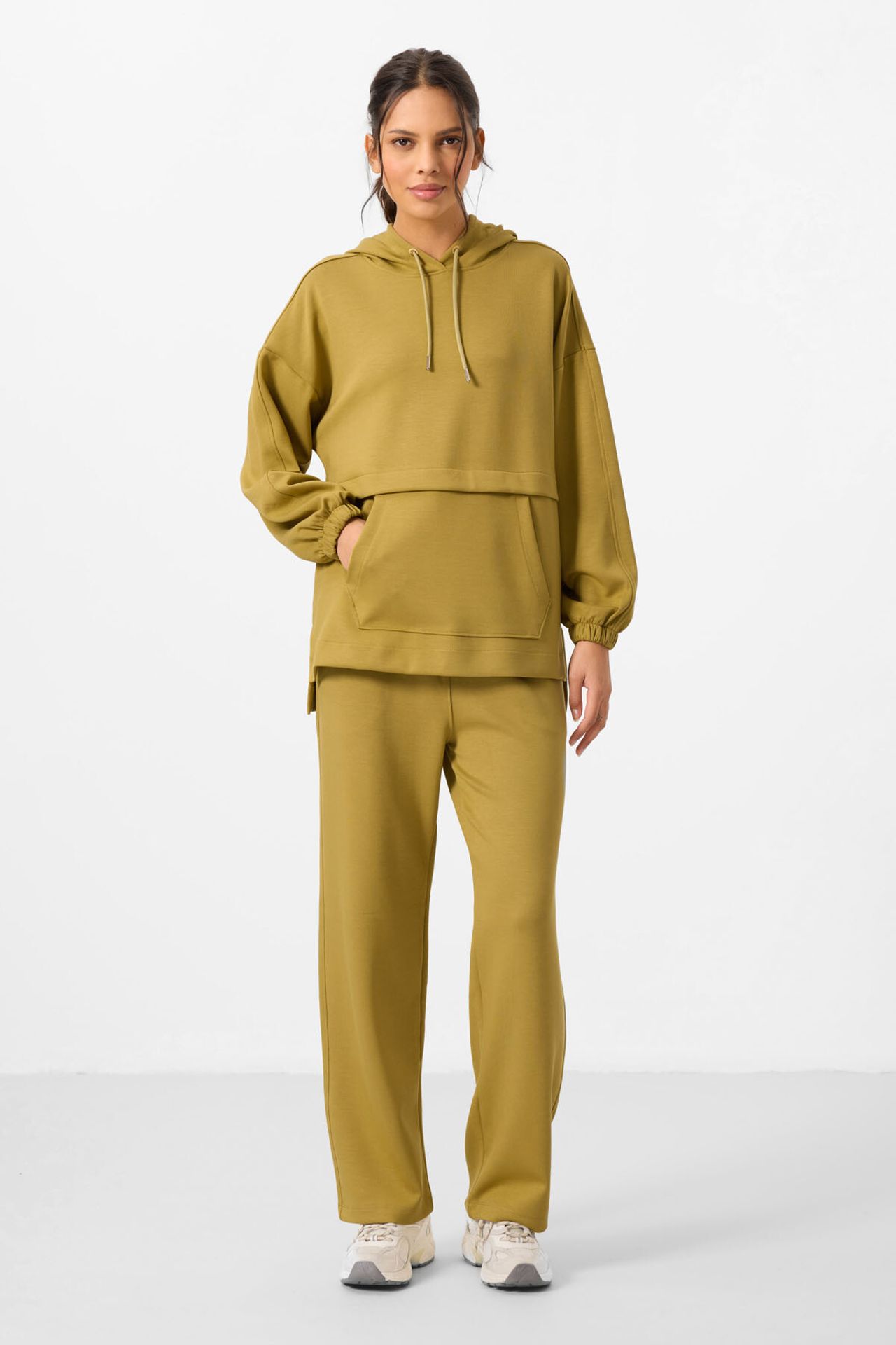 TOMMY Oversized Hooded Sweatshirt And Wide-Leg Pants Set 2