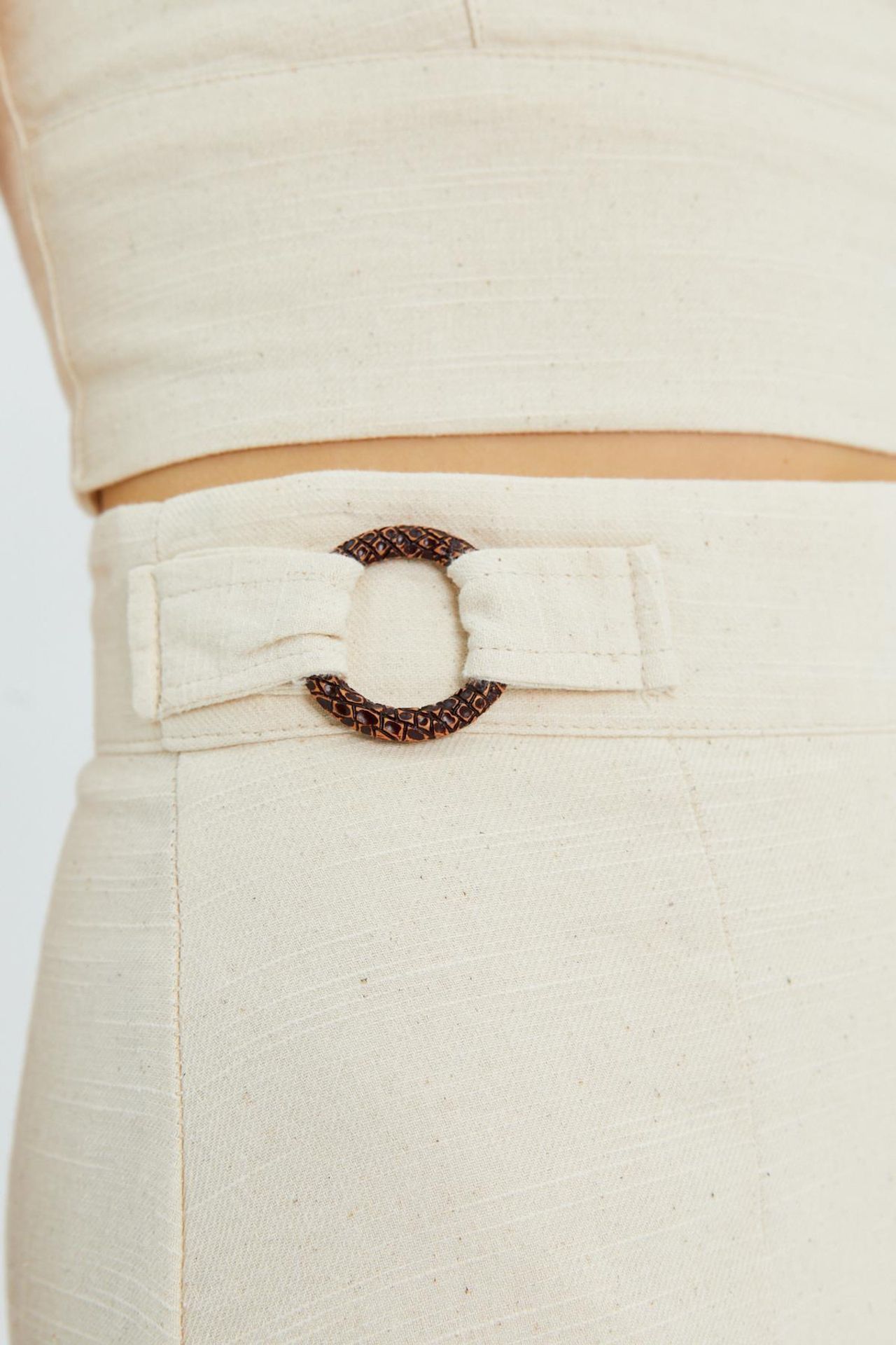 Belted High-Waist Wrap Front Shorts with Slit Detail 5