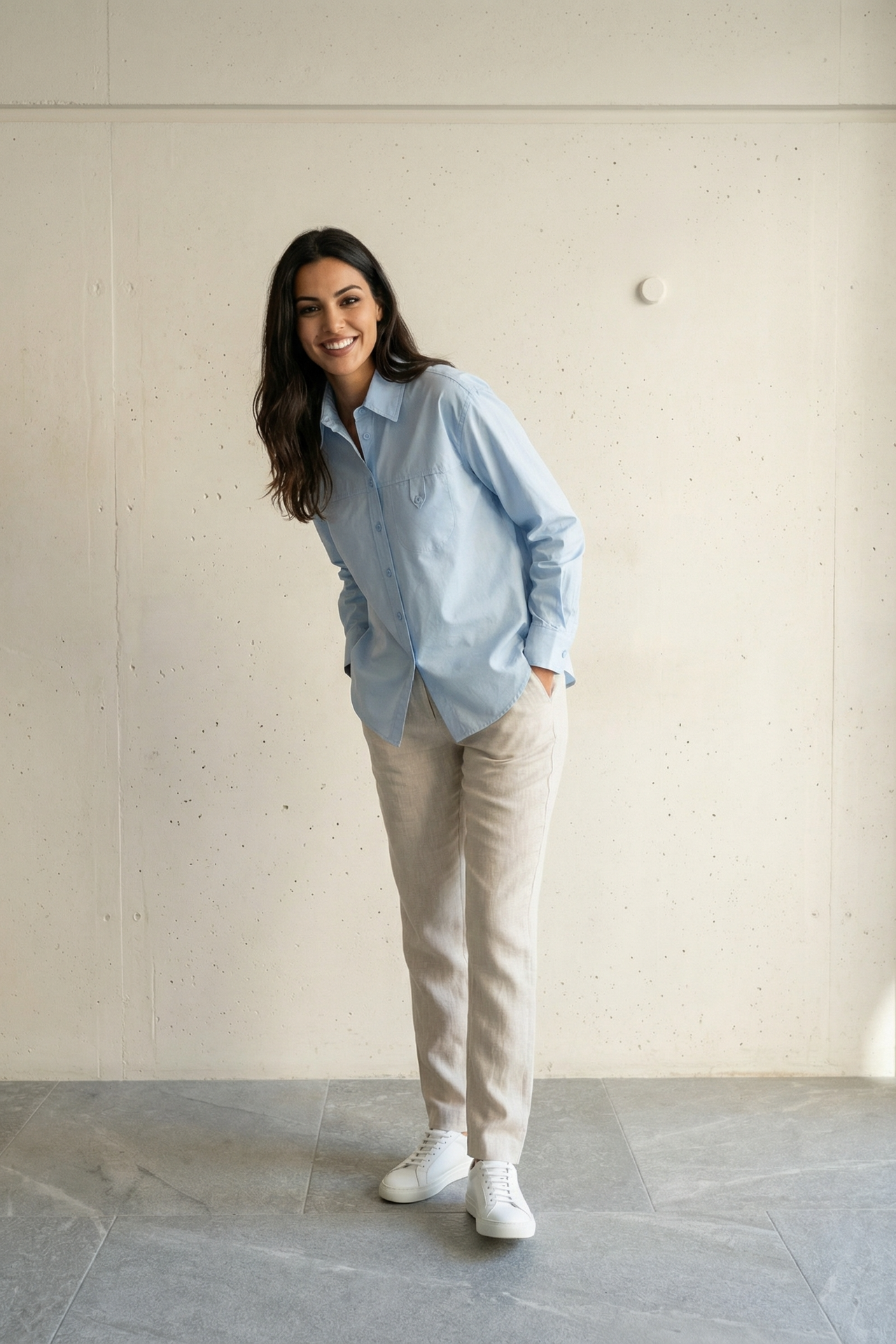 MY FASHION Long Cotton Textured Shirt 1