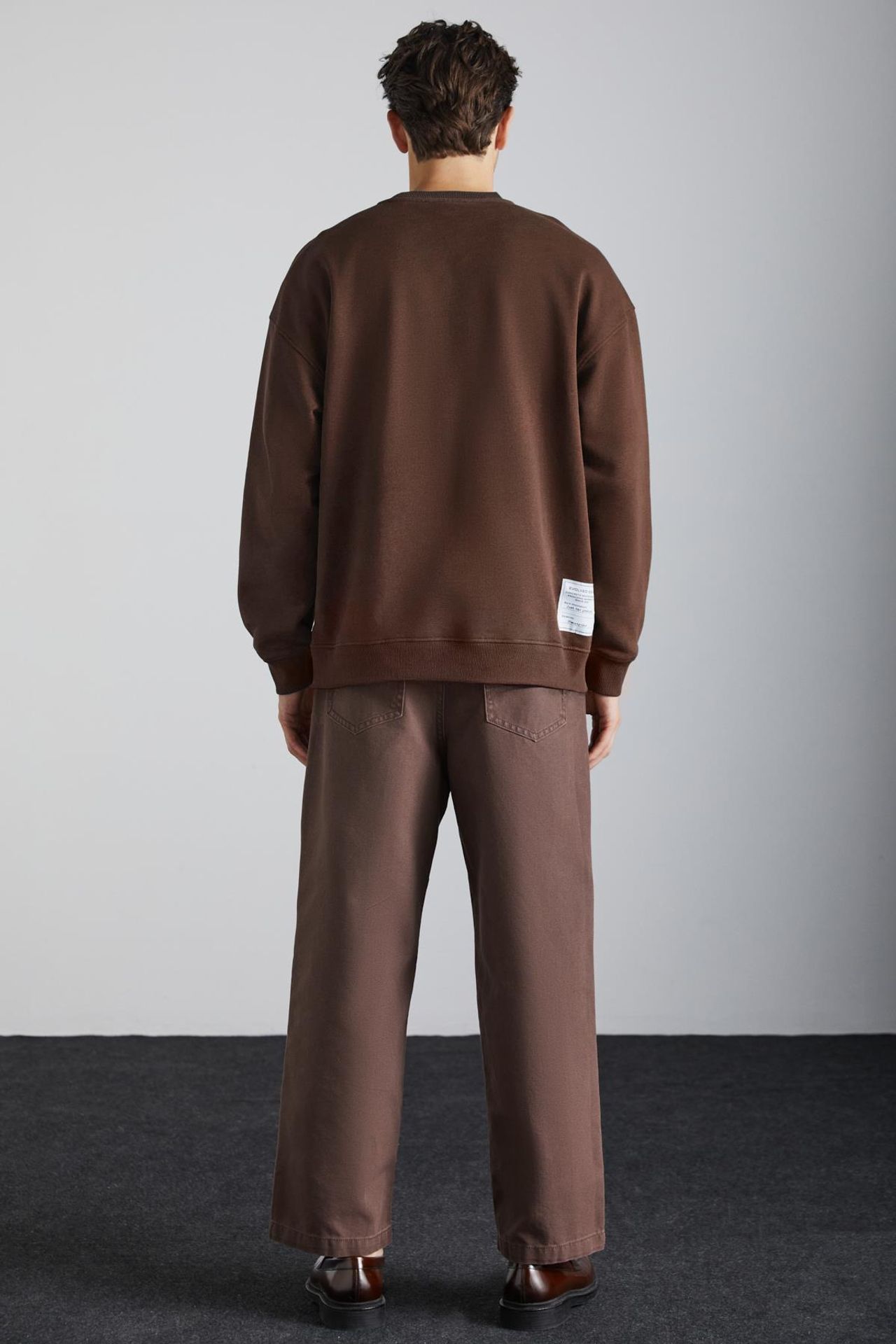 GRIMELANGE Bol Kesim Fitilli Bisiklet Yaka Sweatshirt 4