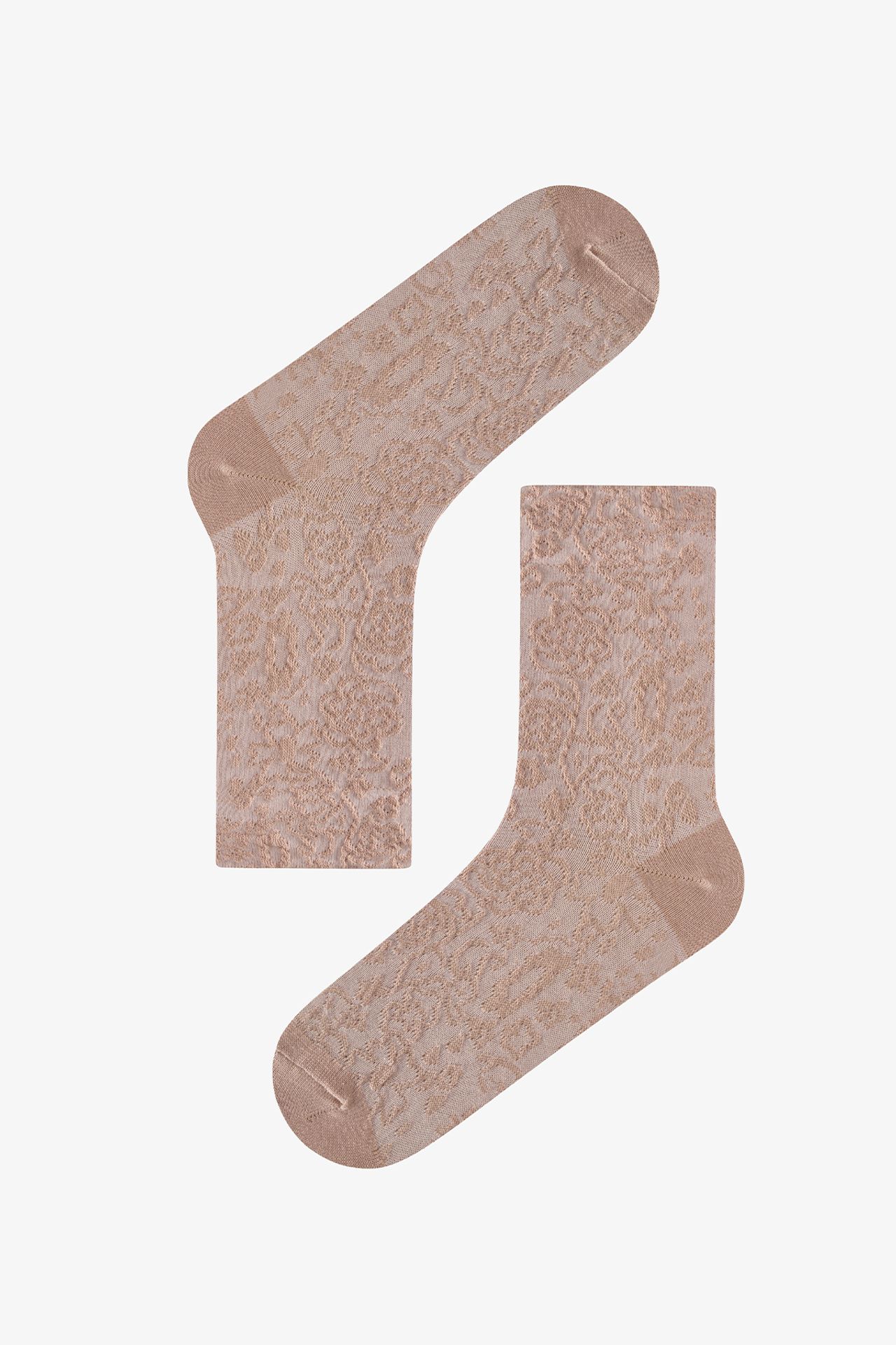 PENTI Elegance Texture Cotton Jacquard Pair Crew Socks 3