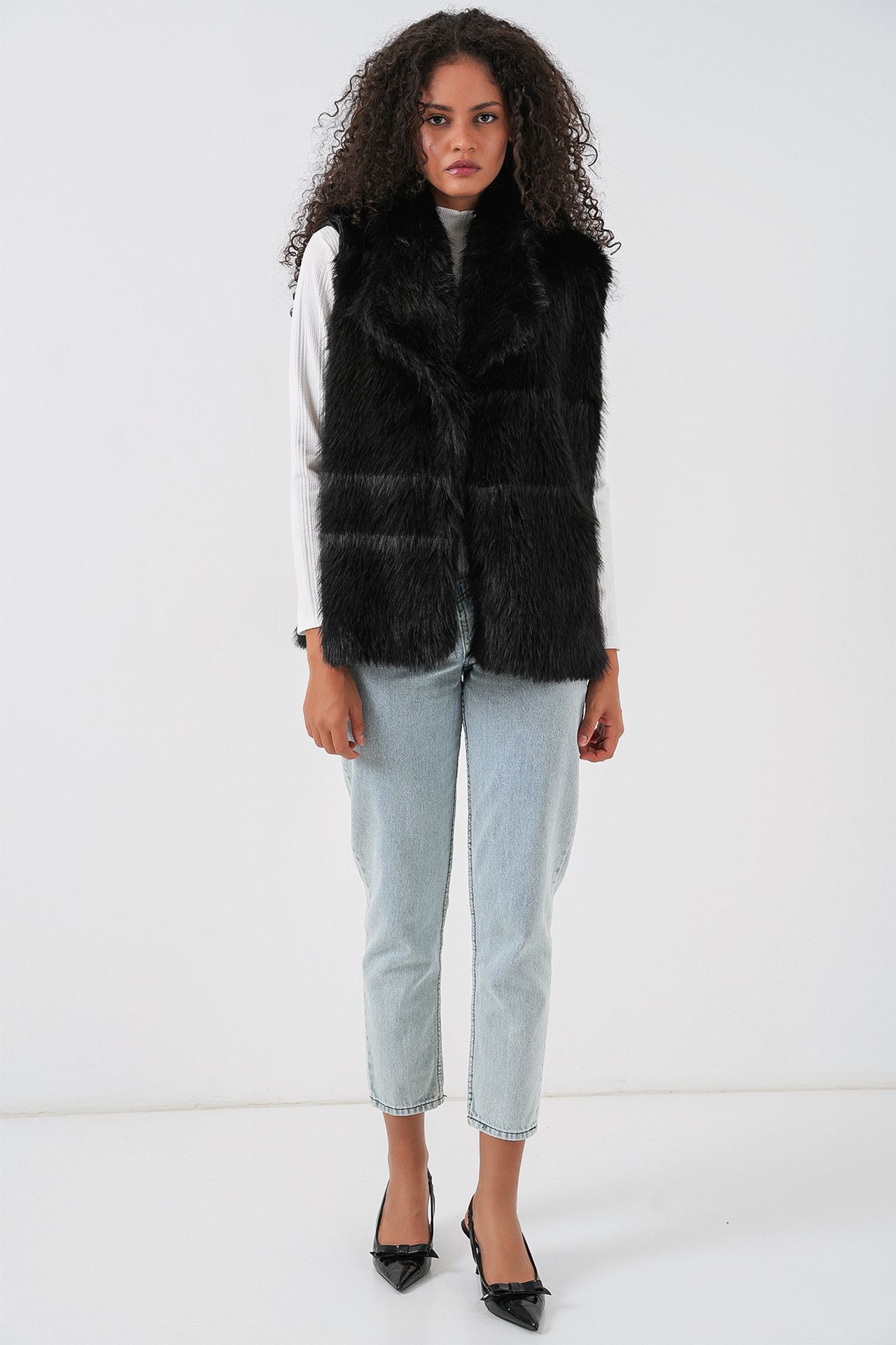BDART Faux Fur Shawl Collar Vest 2