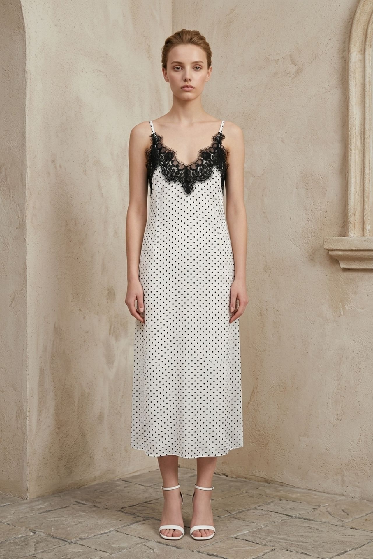 MY FASHION Women's Polka Dot Chiffon Maxi Dress 4