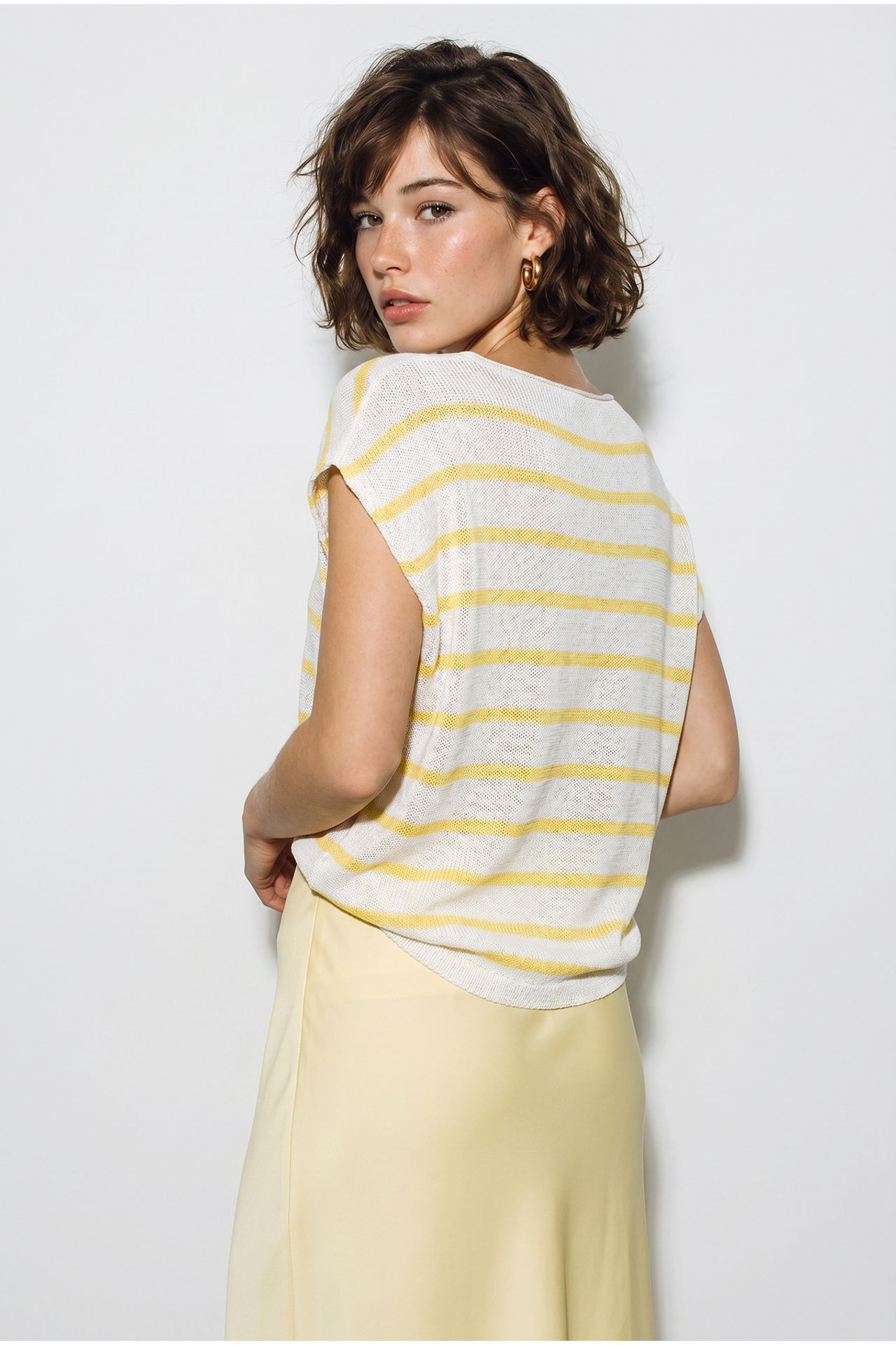 LUCCI Striped Boat Neck Knit Top 5