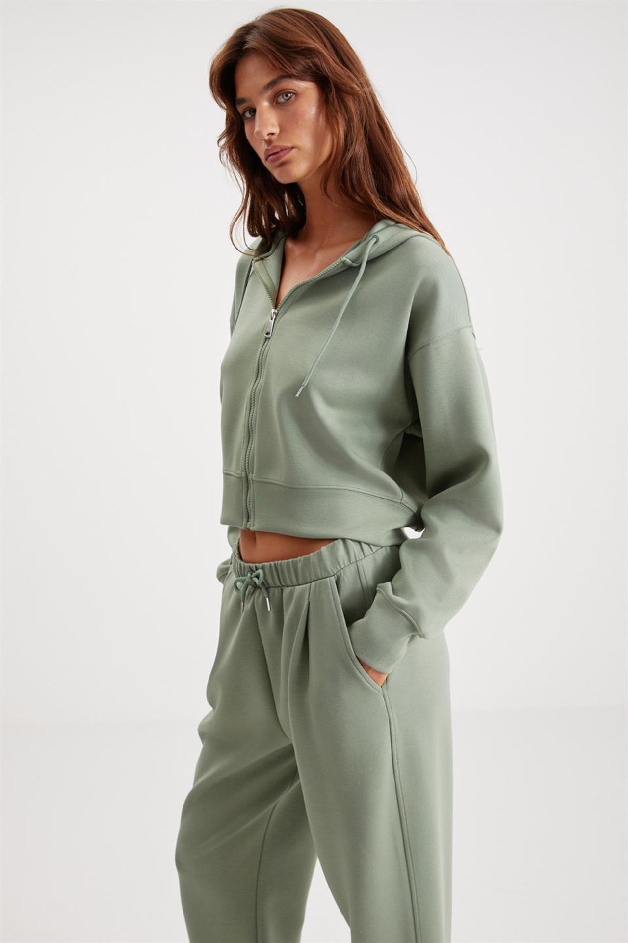 GRIMELANGE Hooded Crop Zip Sweatshirt 5