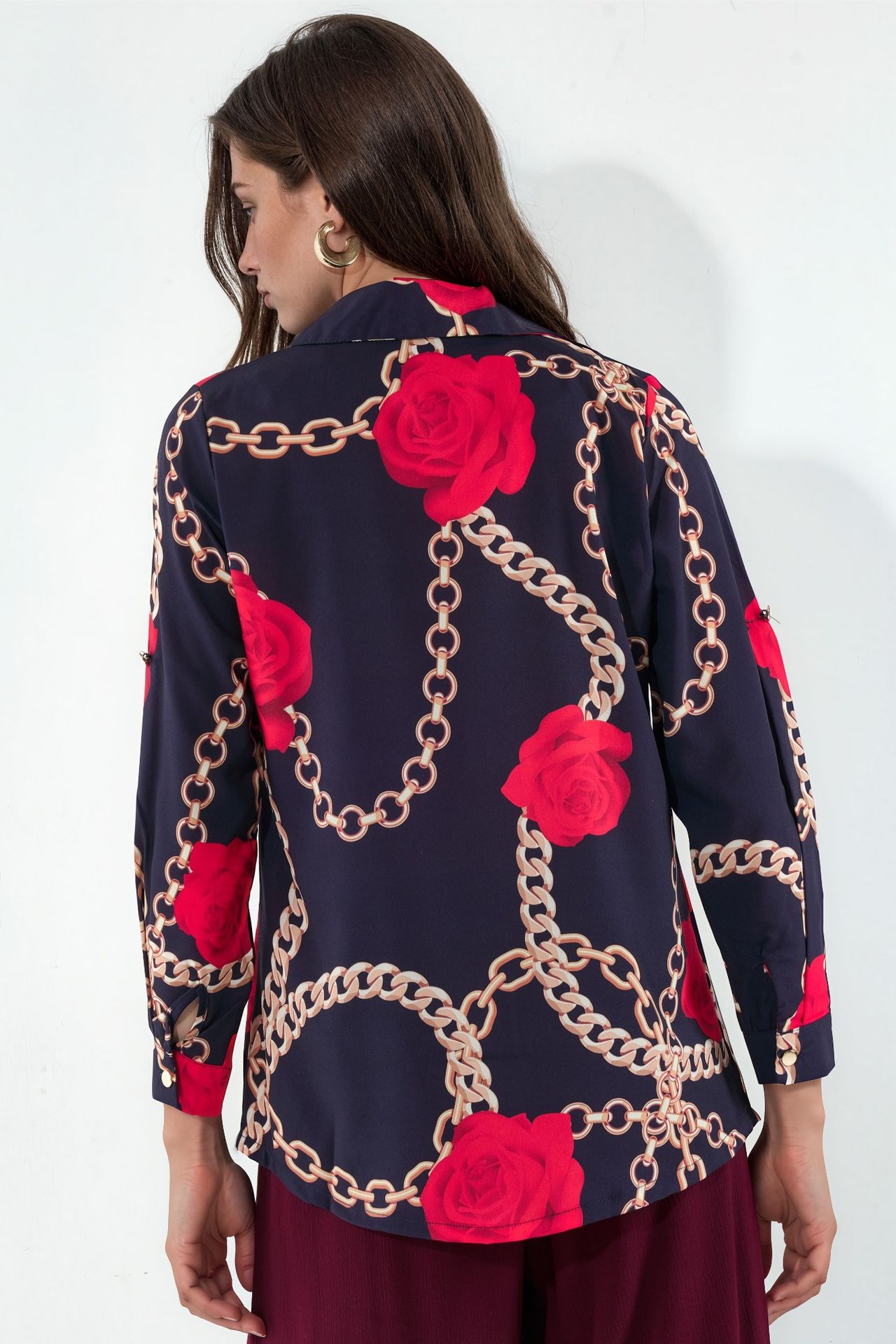 MSN Floral Crepe Button-Front Shirt 2