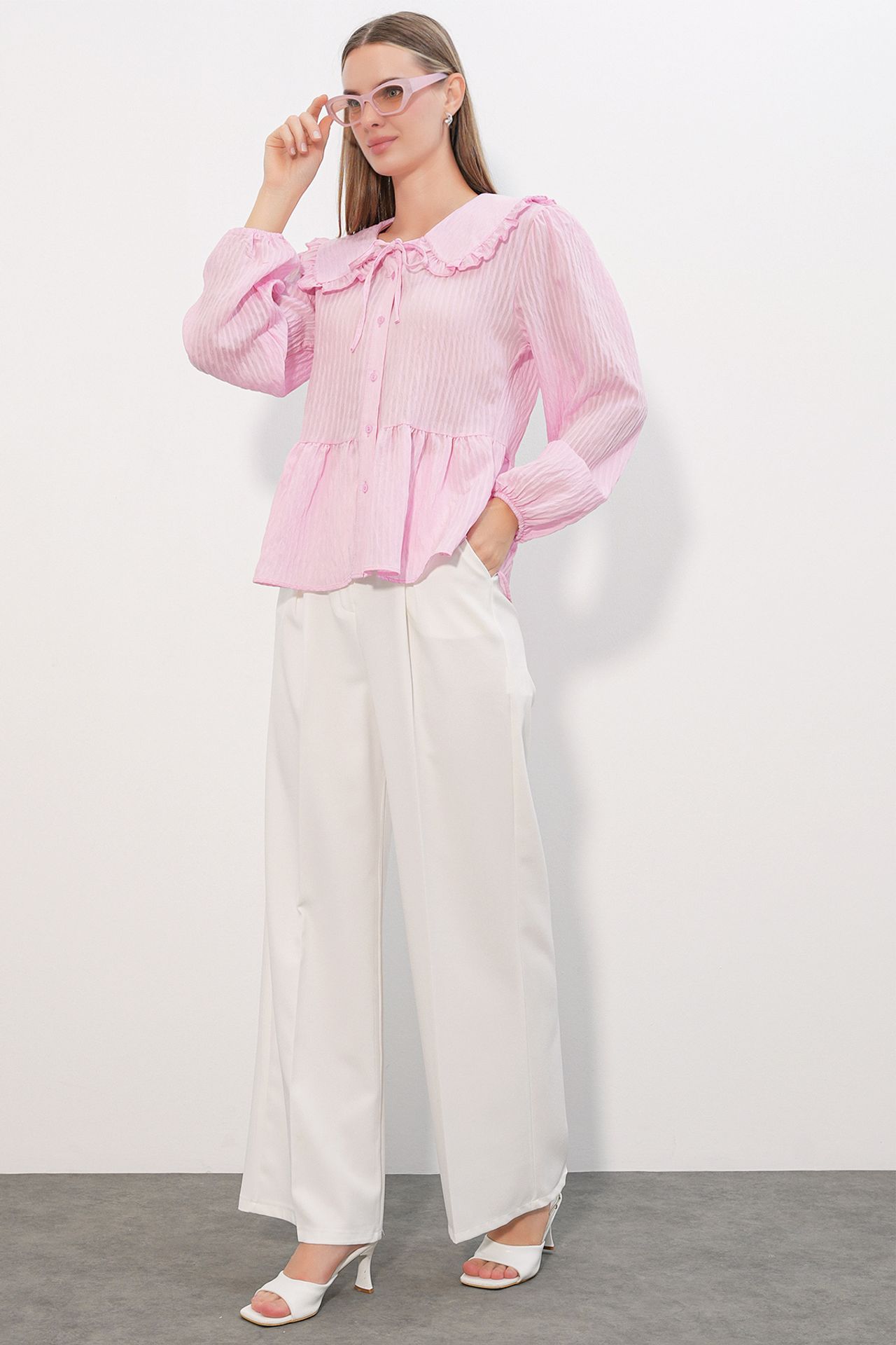 BDART Women’s Viscose-blend Blouse With Baby Collar 2