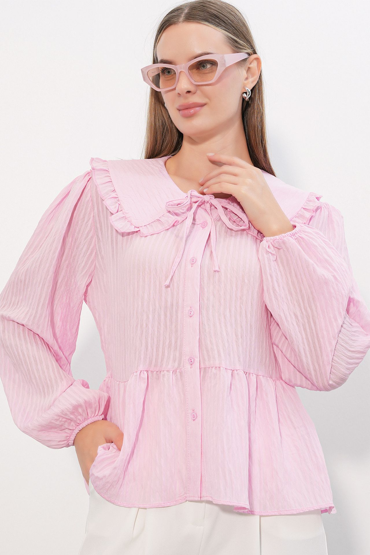 BDART Women’s Viscose-blend Blouse With Baby Collar 1