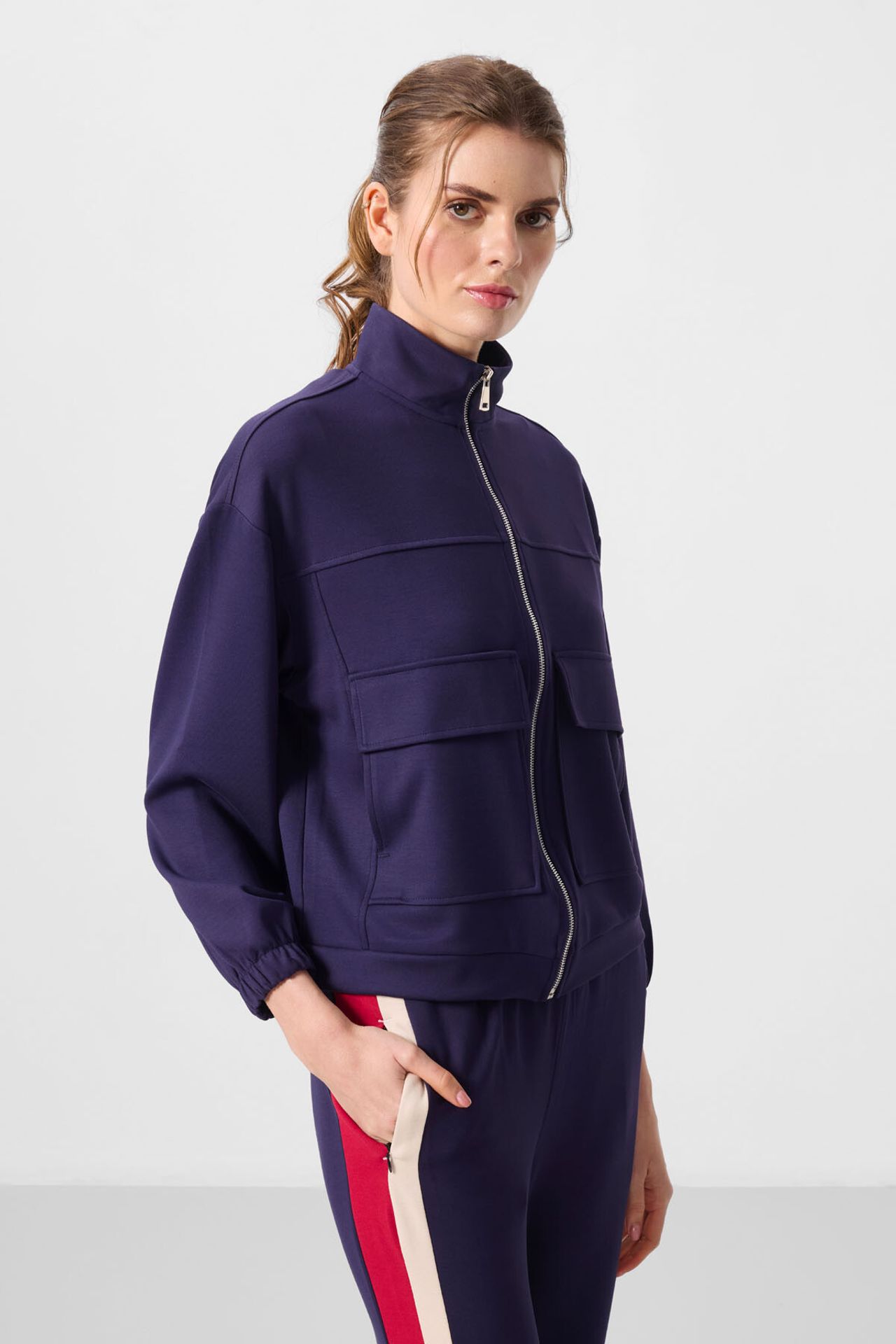 TOMMY Oversized Cropped Zip-neck Knit Top 5