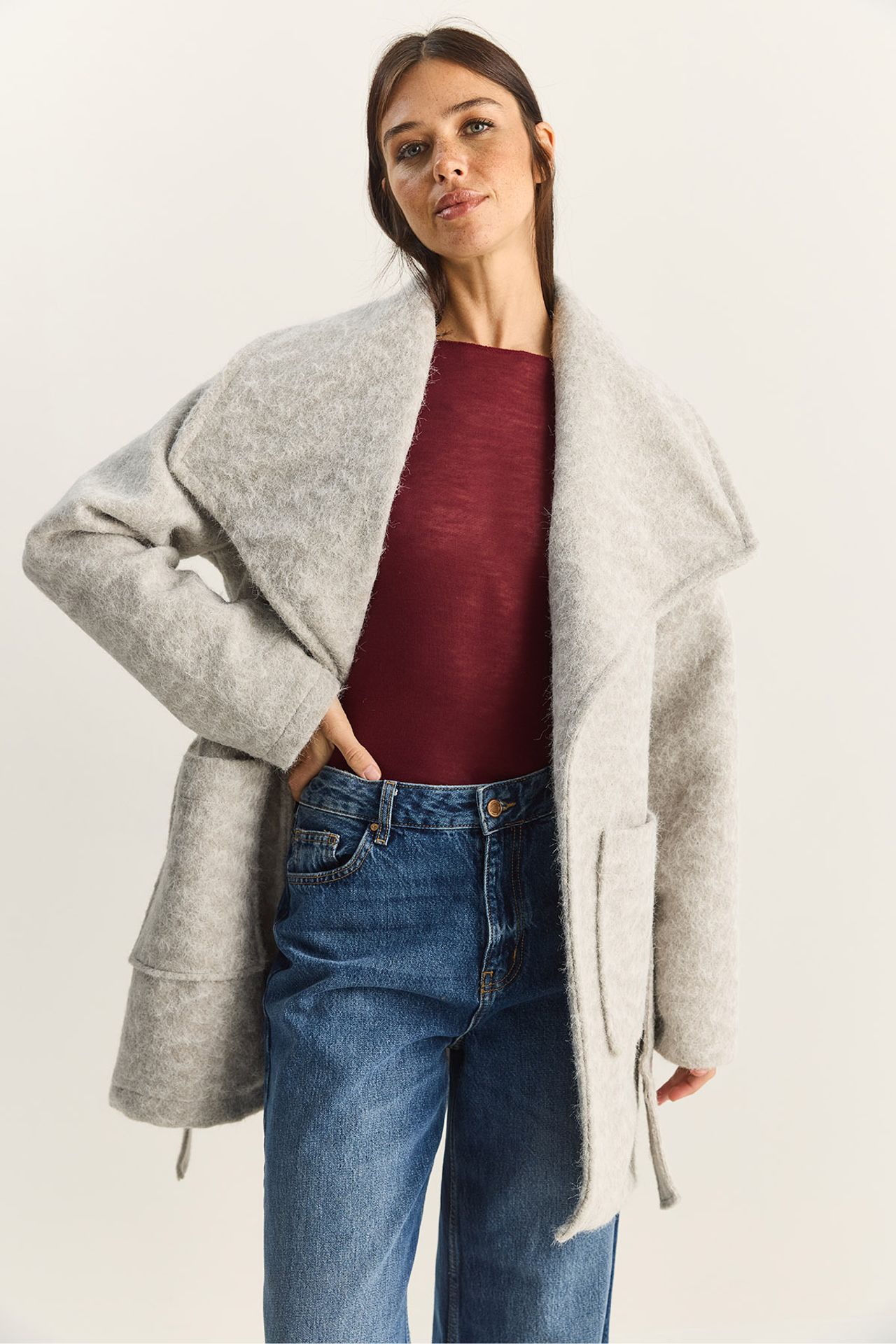 LUCCI Textured Midi Coat 3