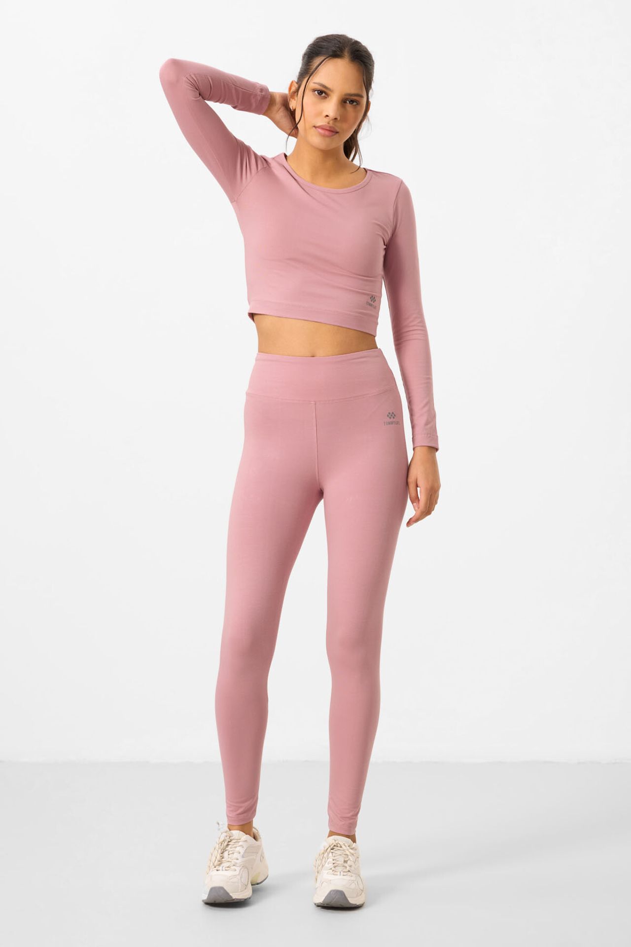 TOMMY Cotton Elastane Crop T-Shirt And Leggings Set 2