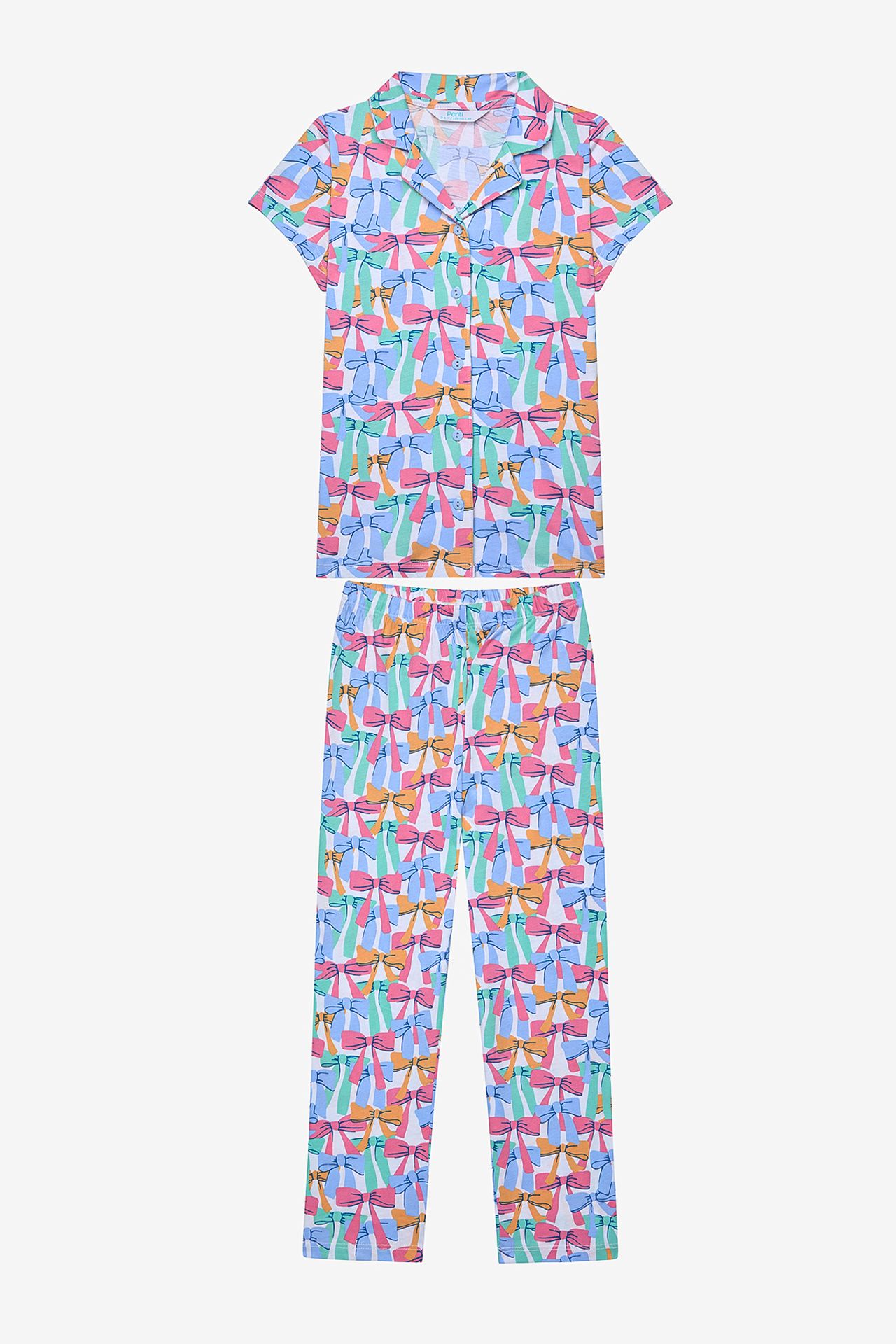 PENTI Colorful Bows Shirt Off PJ Set 1
