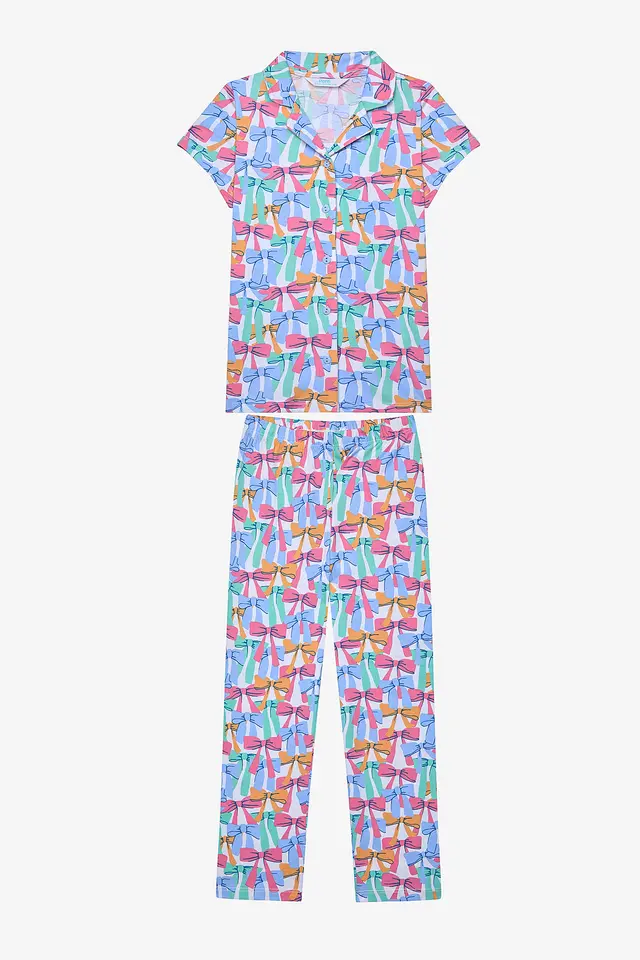 PENTI Colorful Bows Shirt Off PJ Set
