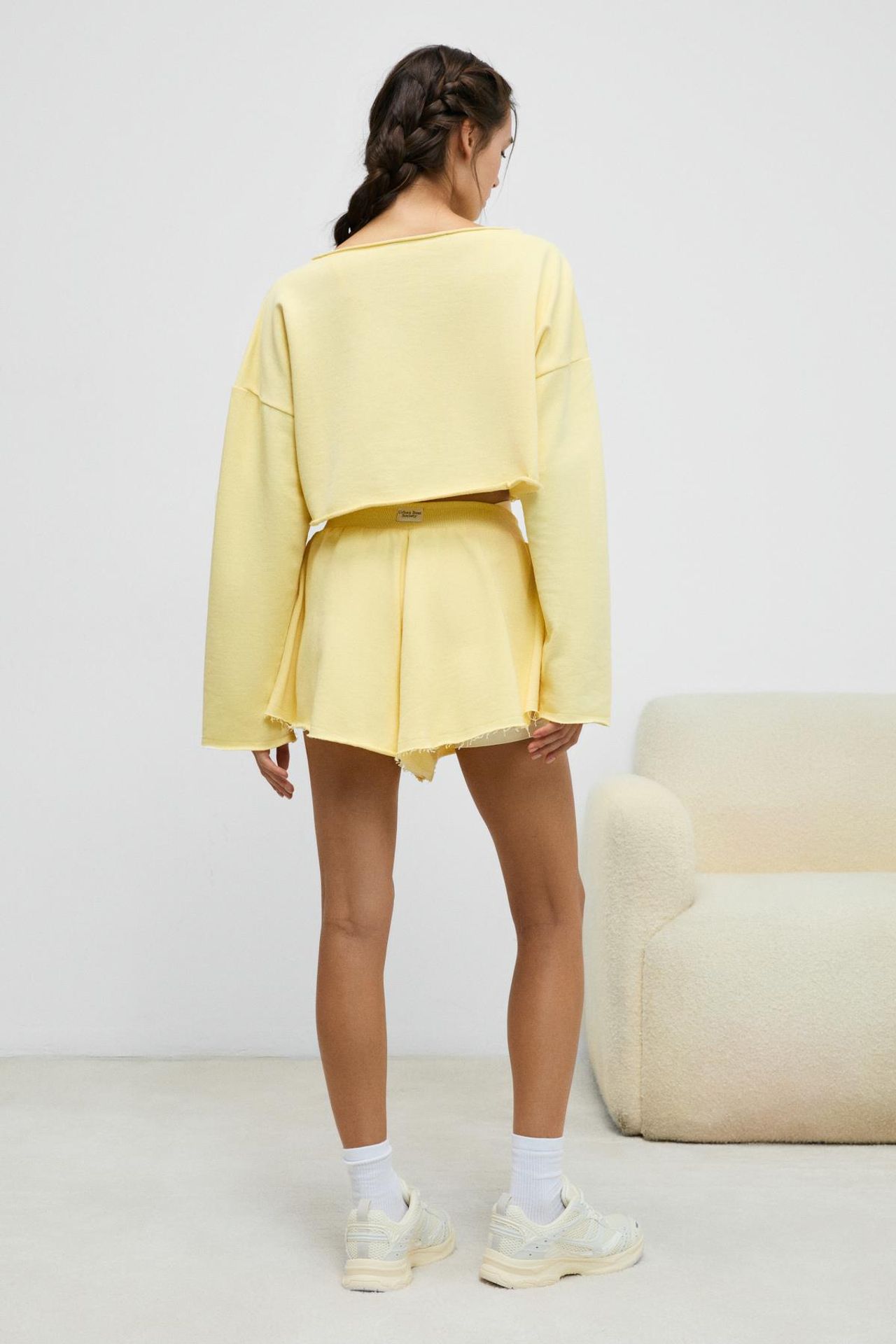 GRIMELANGE High Waist Wide-Leg Sweat Shorts 4