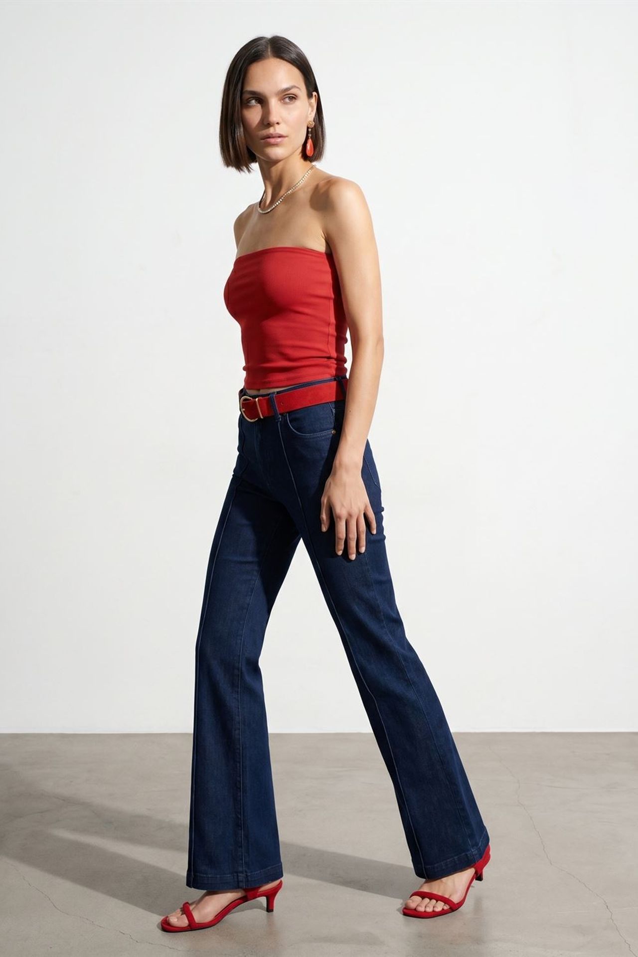 DILVIN Kadın Askısız Crop Bandeau Bluz 5