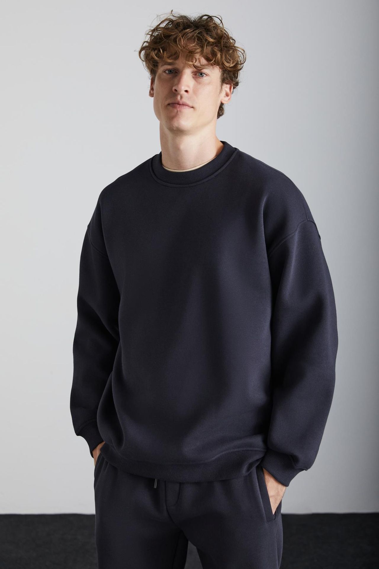 GRIMELANGE Bol Kesim Fitilli Bisiklet Yaka Sweatshirt 4