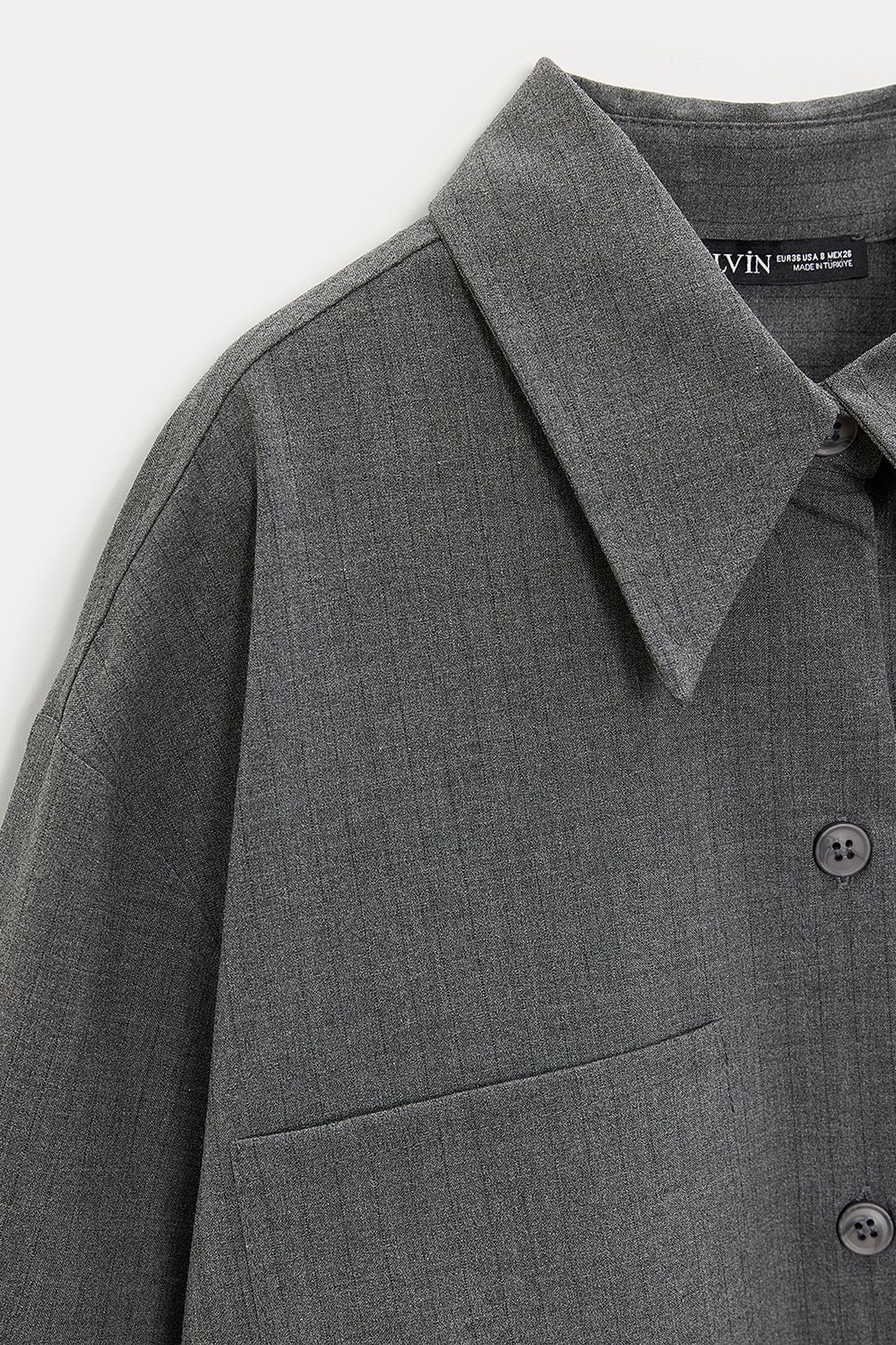 DILVIN Oversized Long-Sleeve Woven Shirt With Pocket 8