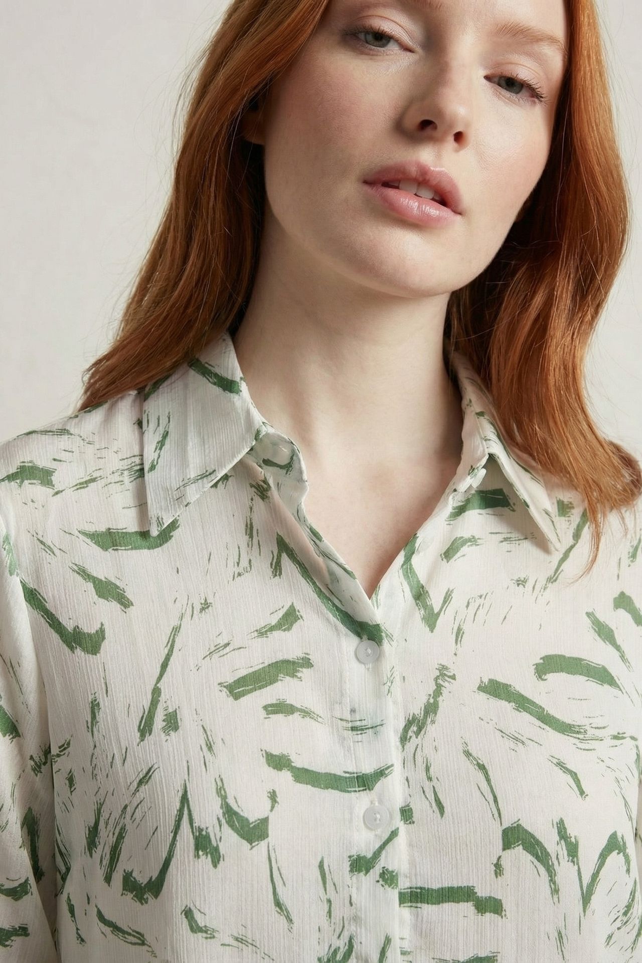 MY FASHION Abstract Print Button-Up Shirt 5
