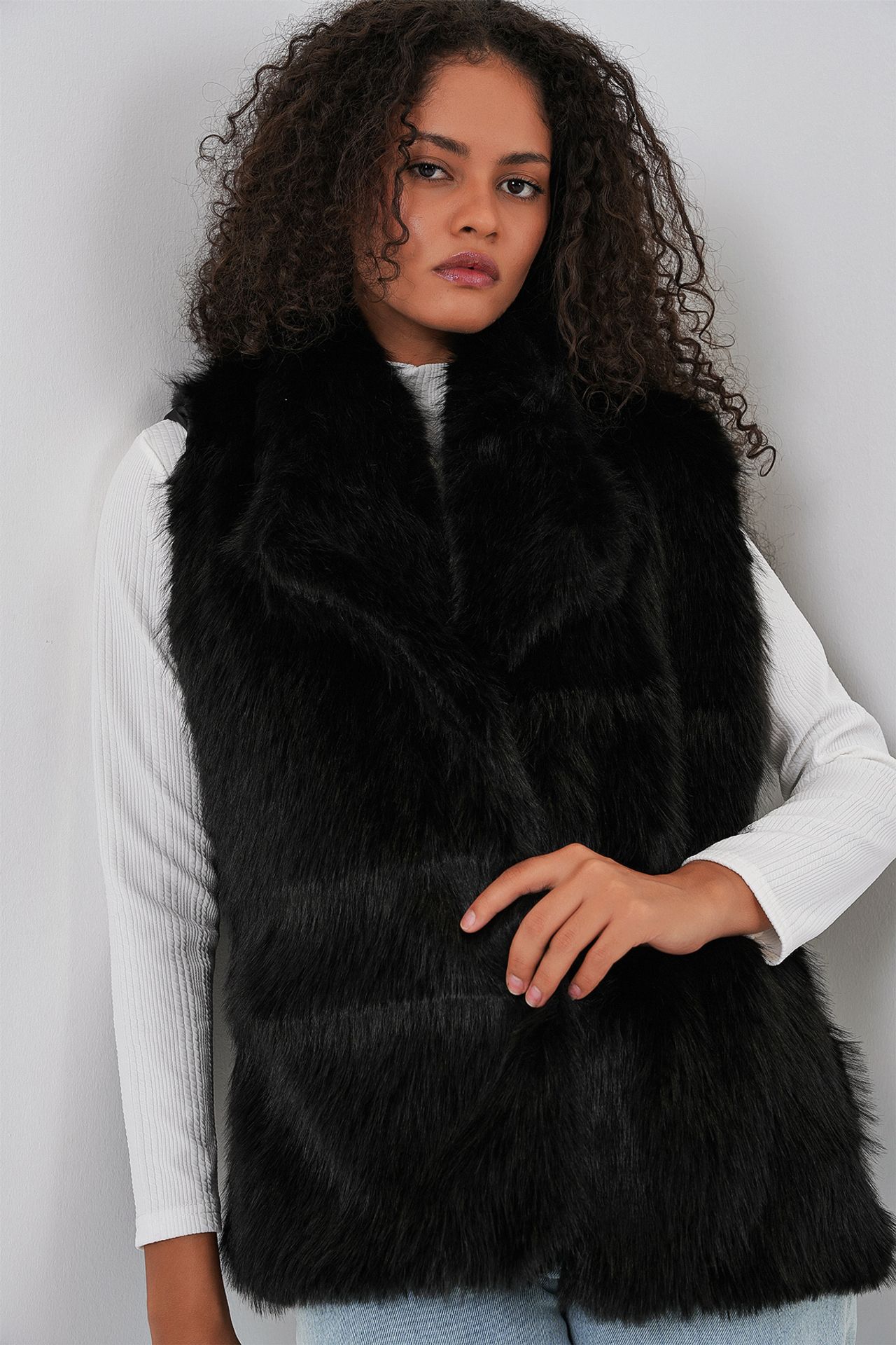 BDART Faux Fur Shawl Collar Vest 1