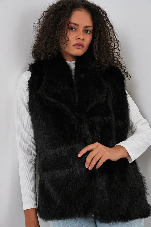 BDART Faux Fur Shawl Collar Vest