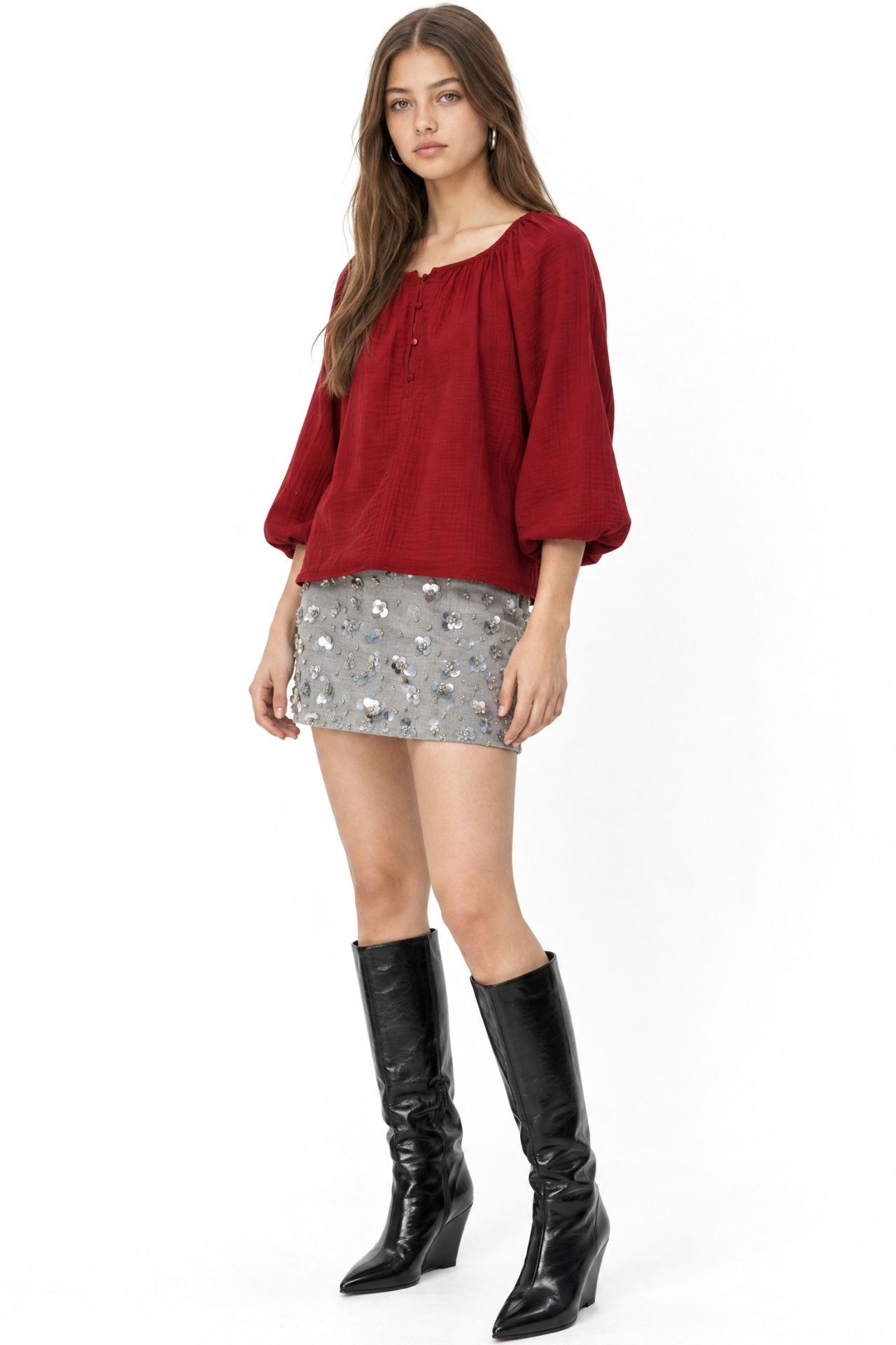 Mixray Buttoned Muslin Blouse 2