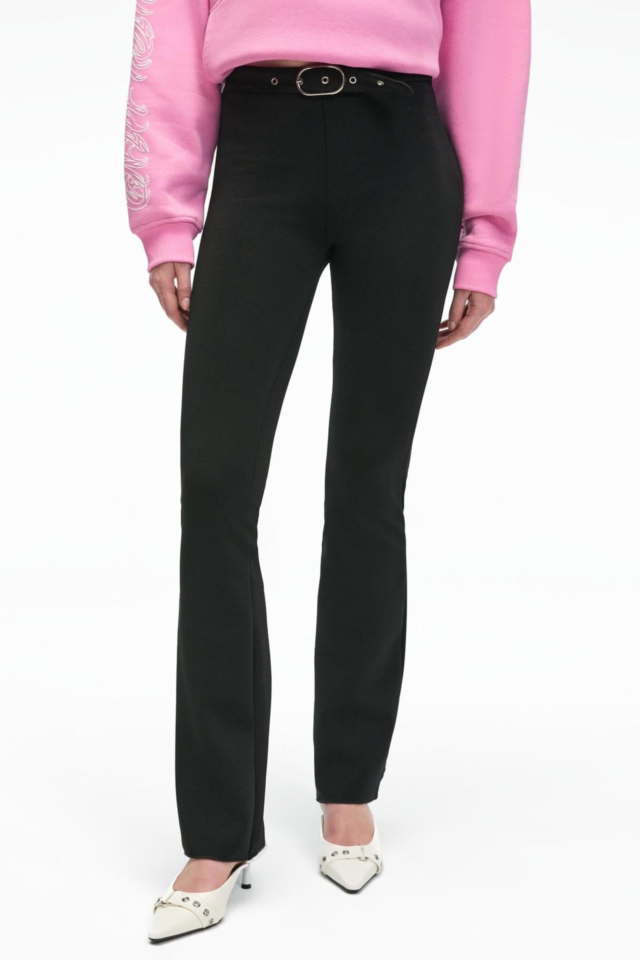GRIMELANGE High Waist Flare Leg Pants 2