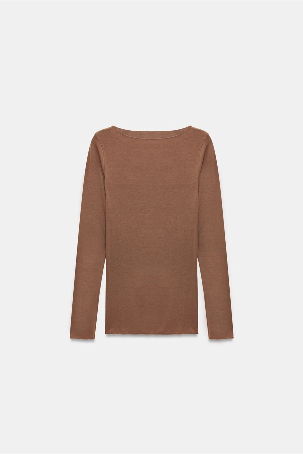 DILVIN Slim Fit Boat Neck Long Sleeve Knit Blouse 6