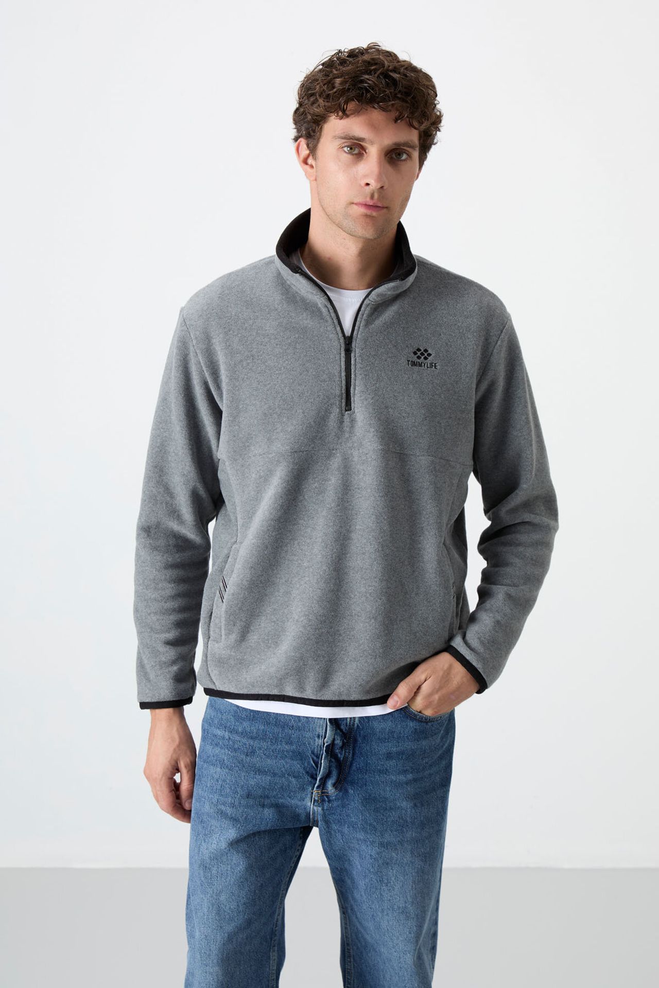 TOMMY Men's Half-Zip Plush Sweatshirt 5